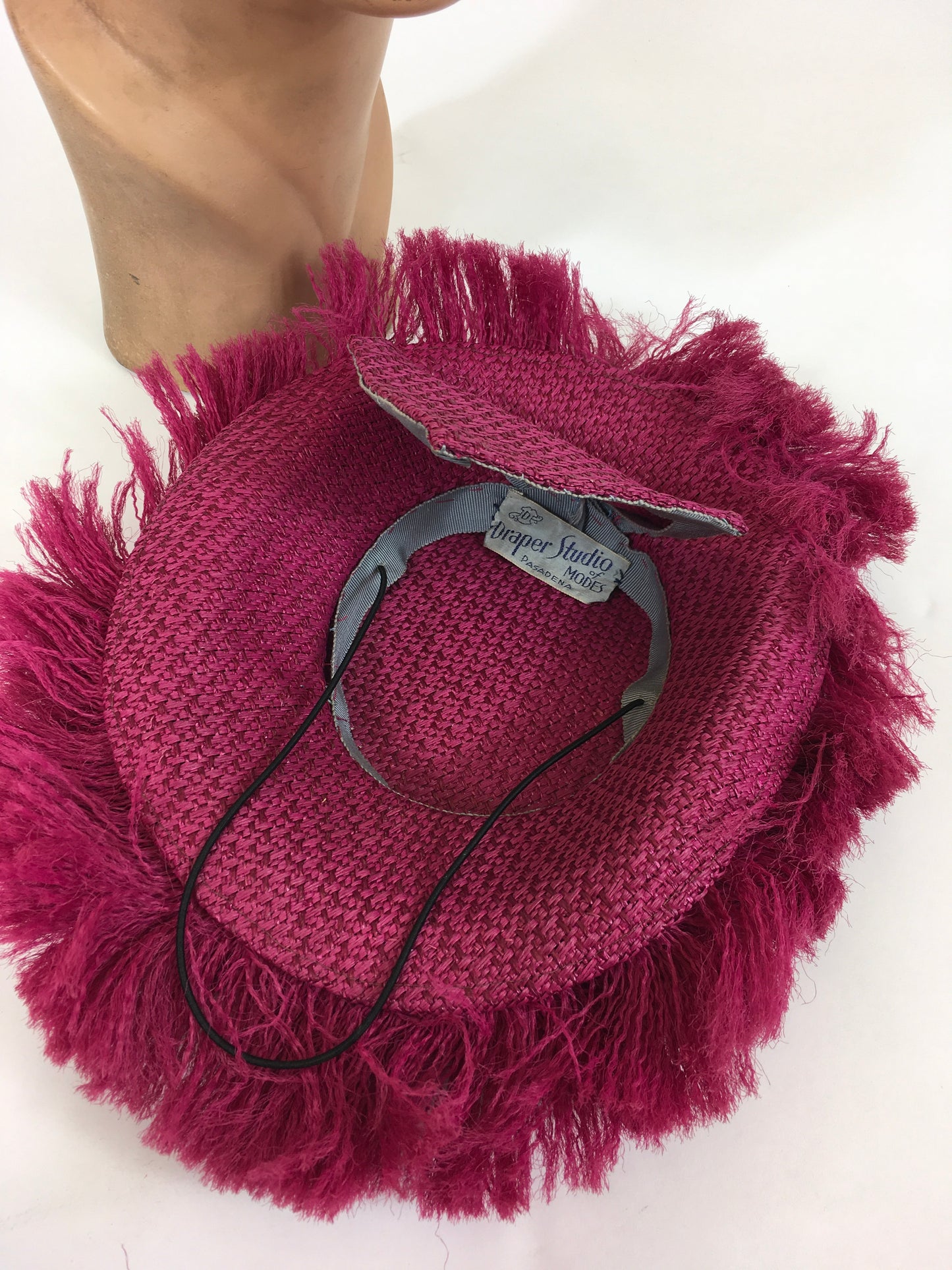 Original 1940’s Sensational Cerise Pink Hat - With Fabulous ‘ Fluff ‘ Adornment