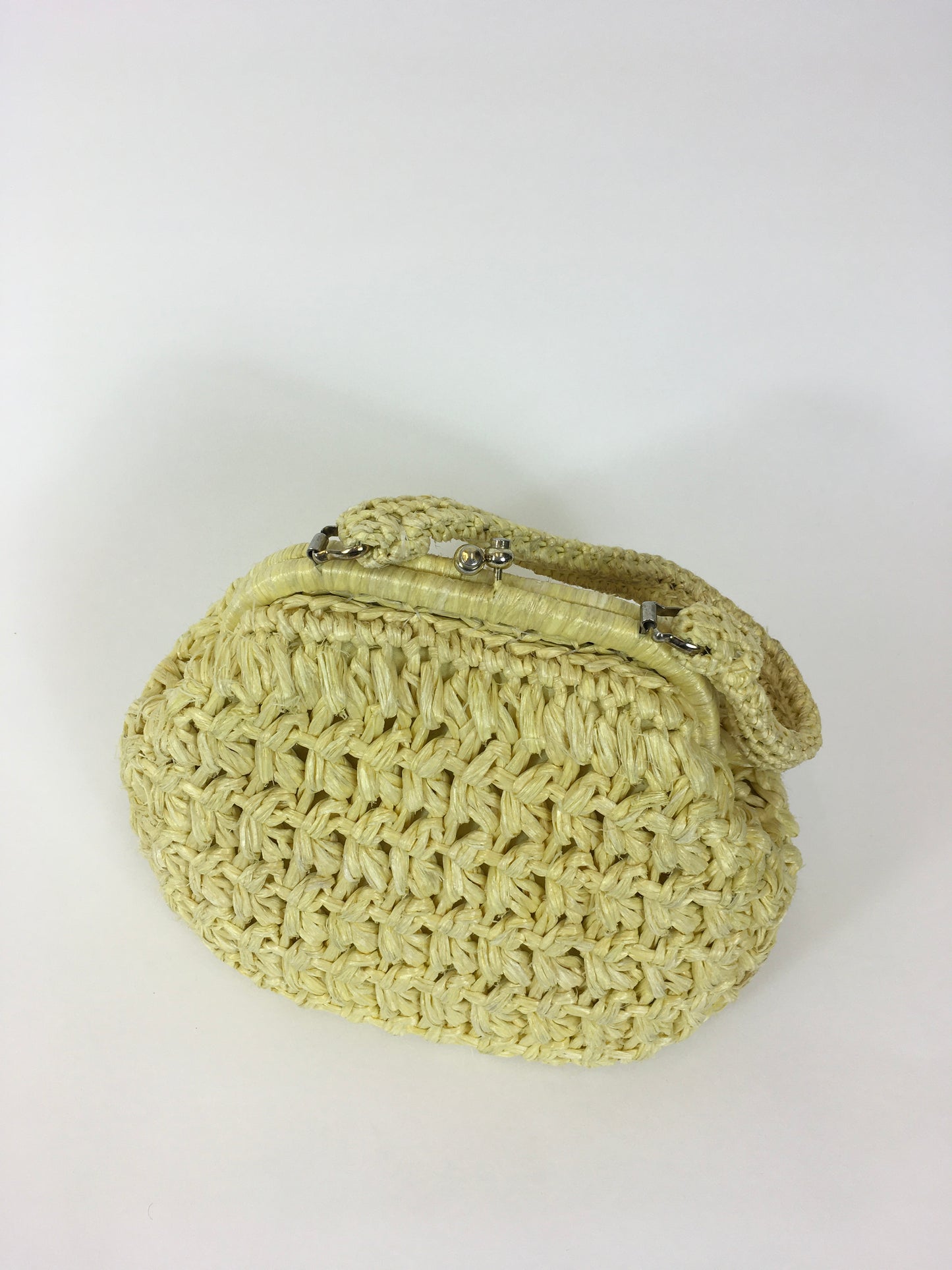 Original 1950’s Darling Raffia Handbag - In Sunshine Yellow