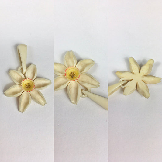 Original 1940’s Celluloid Edelweiss Droplet - A Beautiful Piece To Add To A Chain