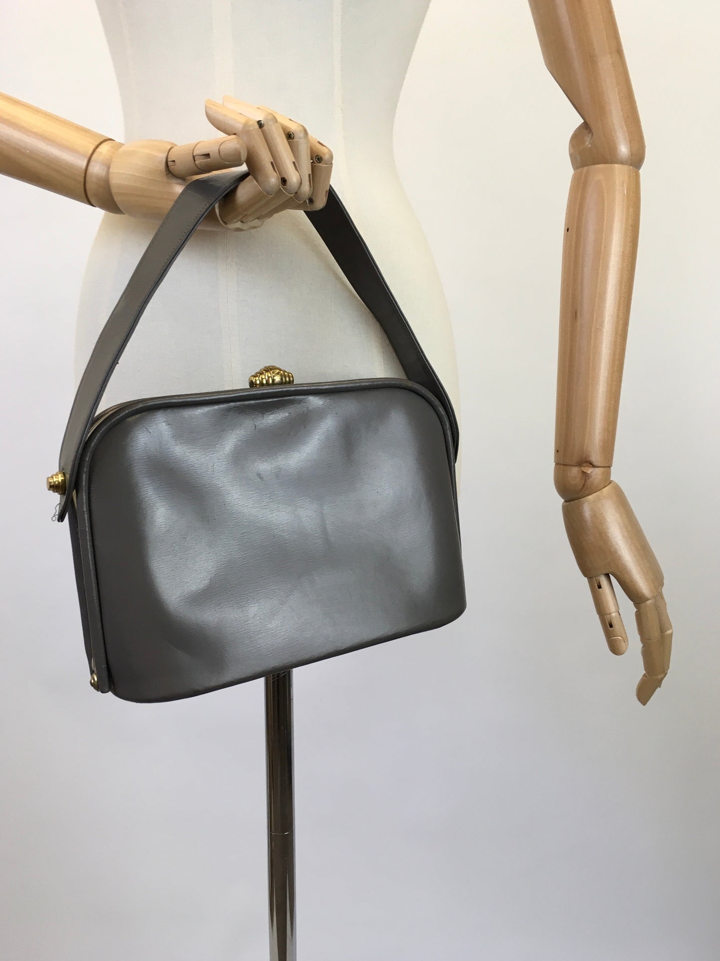 Original Late 1940's / Early 1950's Darling Handbag - In Powdered Grey