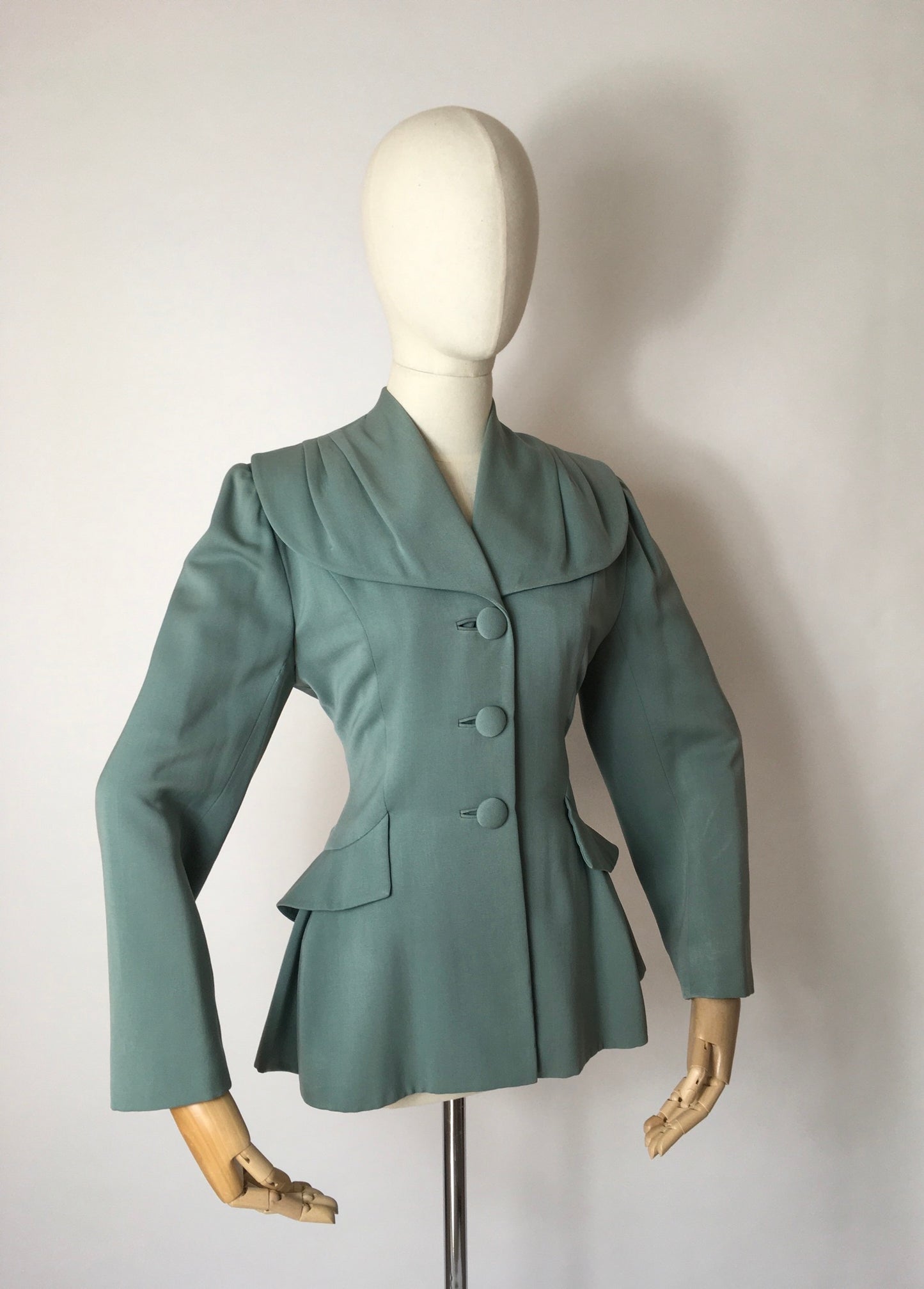 Original 1940’s Black Label ‘ Lilli Ann ‘ - In the Most Beautiful Soft Duck Egg Colour Pallet