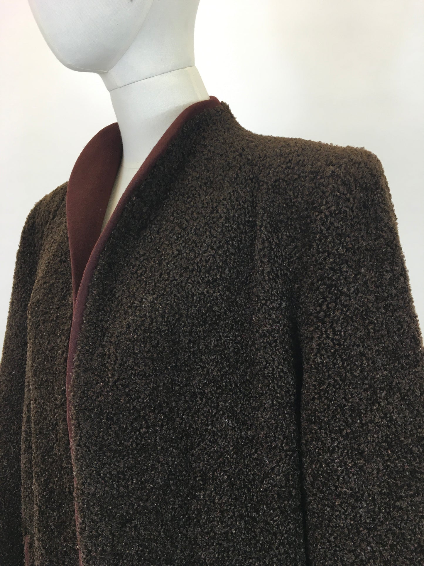 Original 1940's Sublime Edge to Edge Coat in Chocolate Brown - By ' Motoluxe - The Cosiest of Coats'