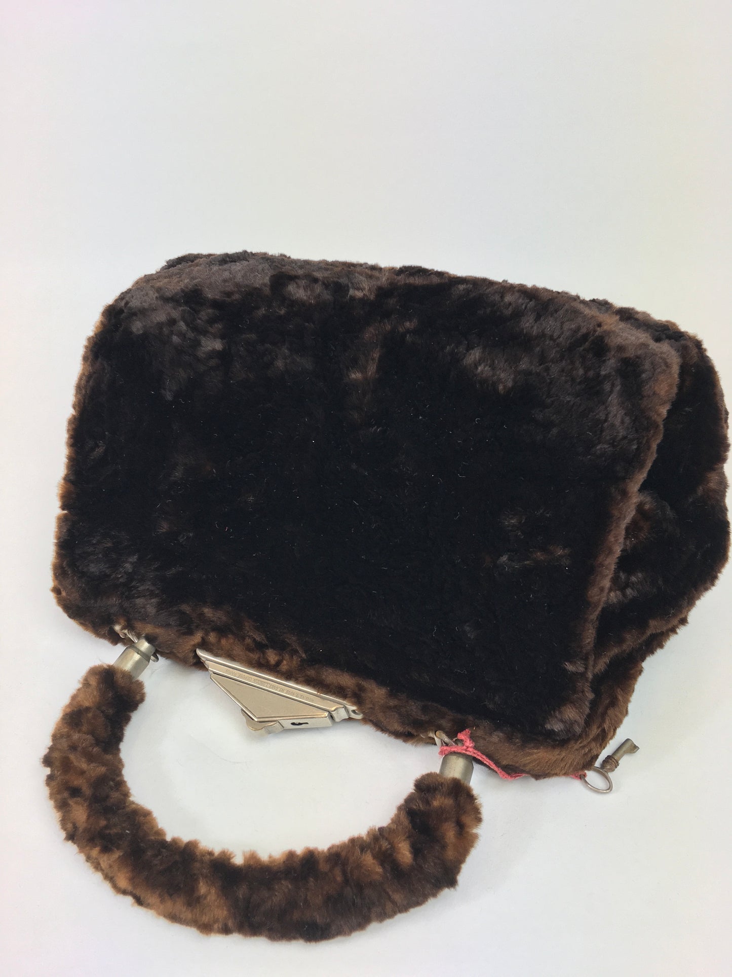 Original late 1920’s early 1930’s Moleskin Handbag and Muff - With A Fabulous Lock and Original Key