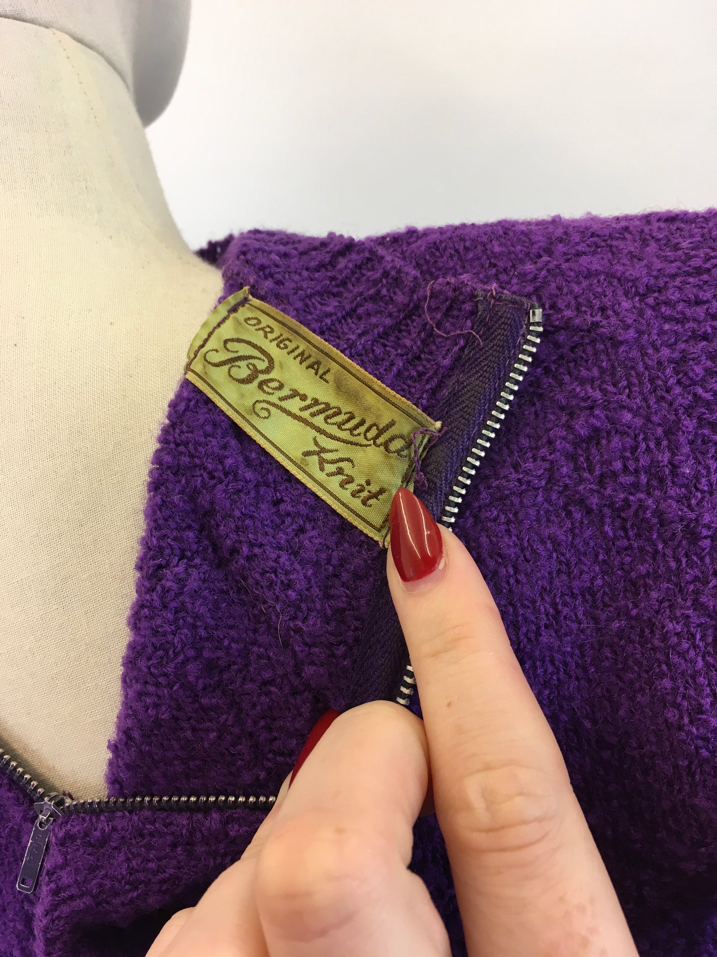 Original 1940's Sensational 2pc Knit Set by ' Bermuda'  - In Striking Cadbury Purple