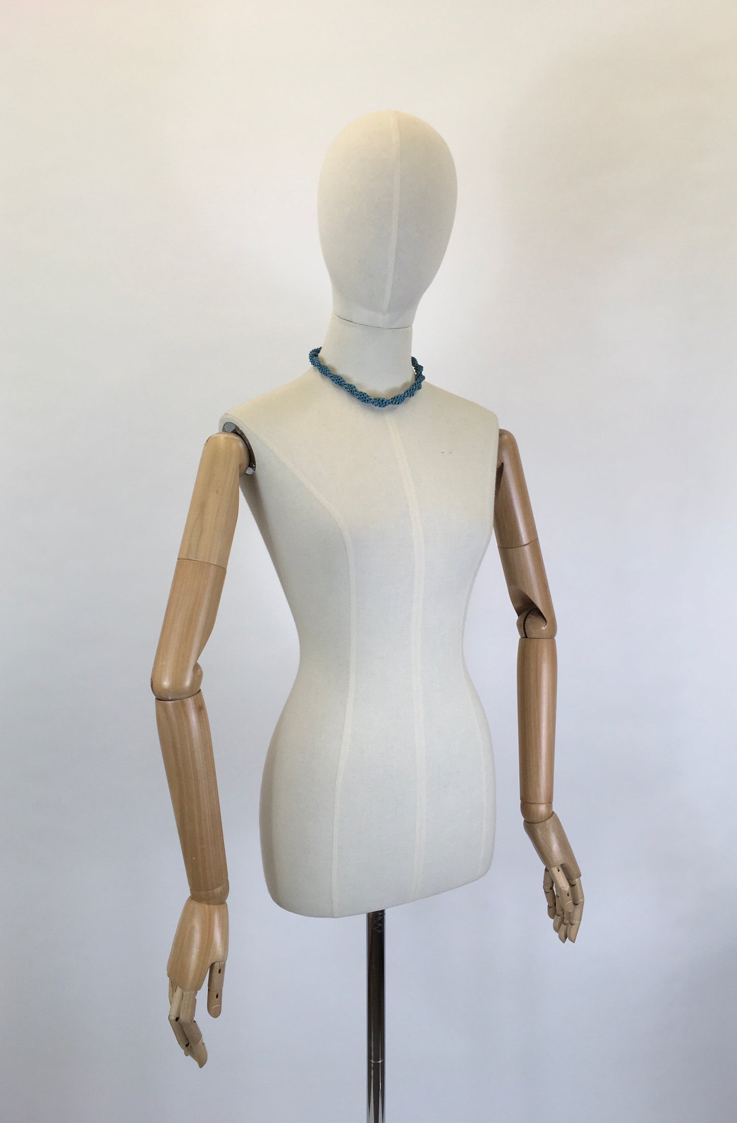 Original Late 1940’s Early 1950’s ‘ Scoobie Necklace - In a Soft Teal Telephone Wire