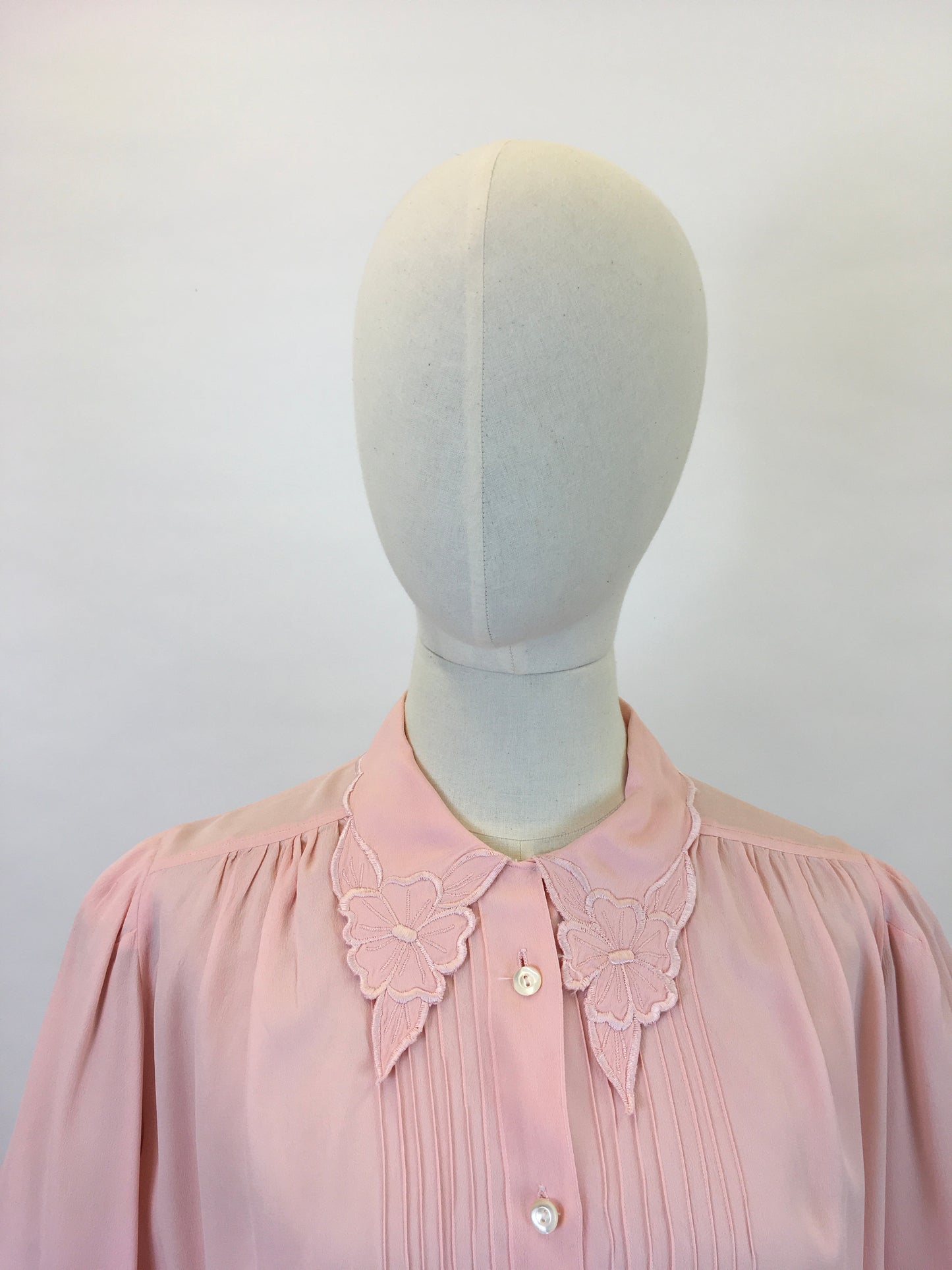 Original 1940’s Utility CC41 Crepe Blouse - In A Beautiful Soft Powder Pink