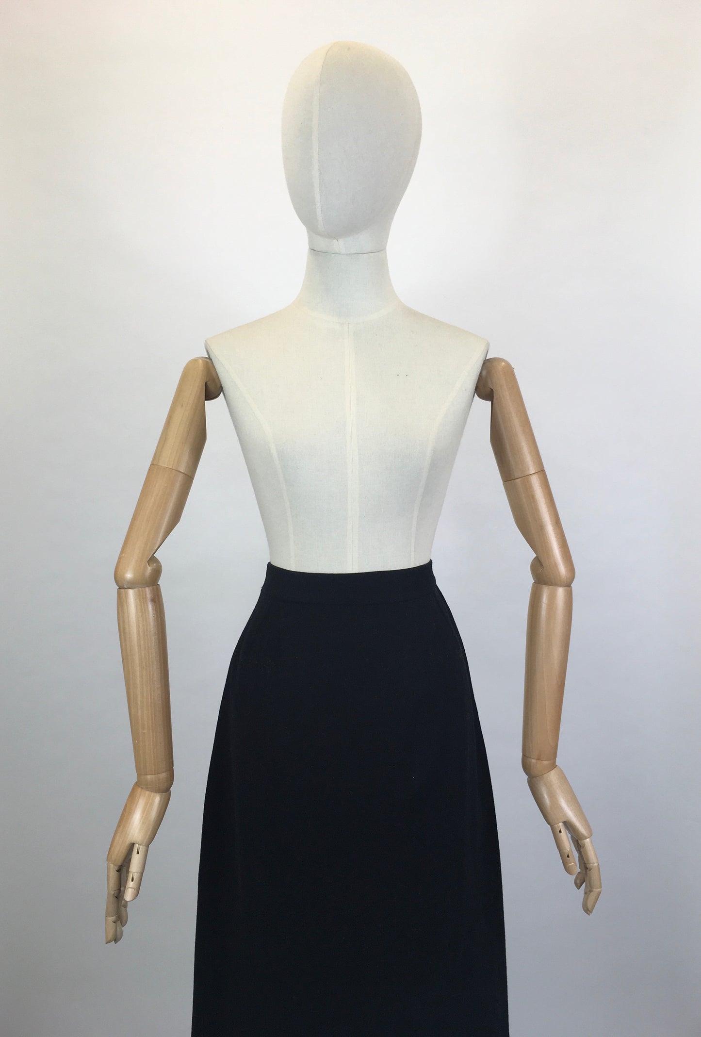 Original 1950’s Black Wool Pencil Skirt - With Amazing Back Bow Detailing
