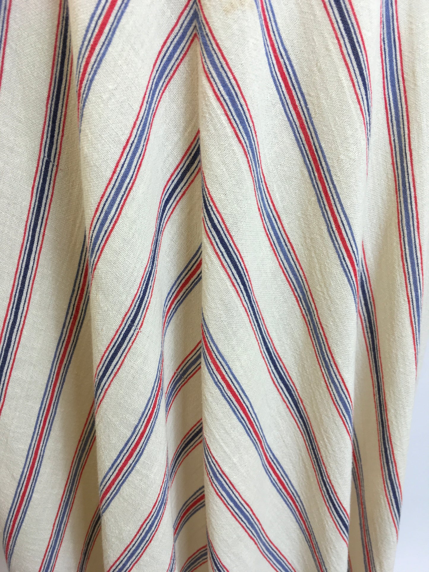 Original 1940’s Striped Day Dress - Lovely Cheesecloth fabric in Patriotic Colour Palette