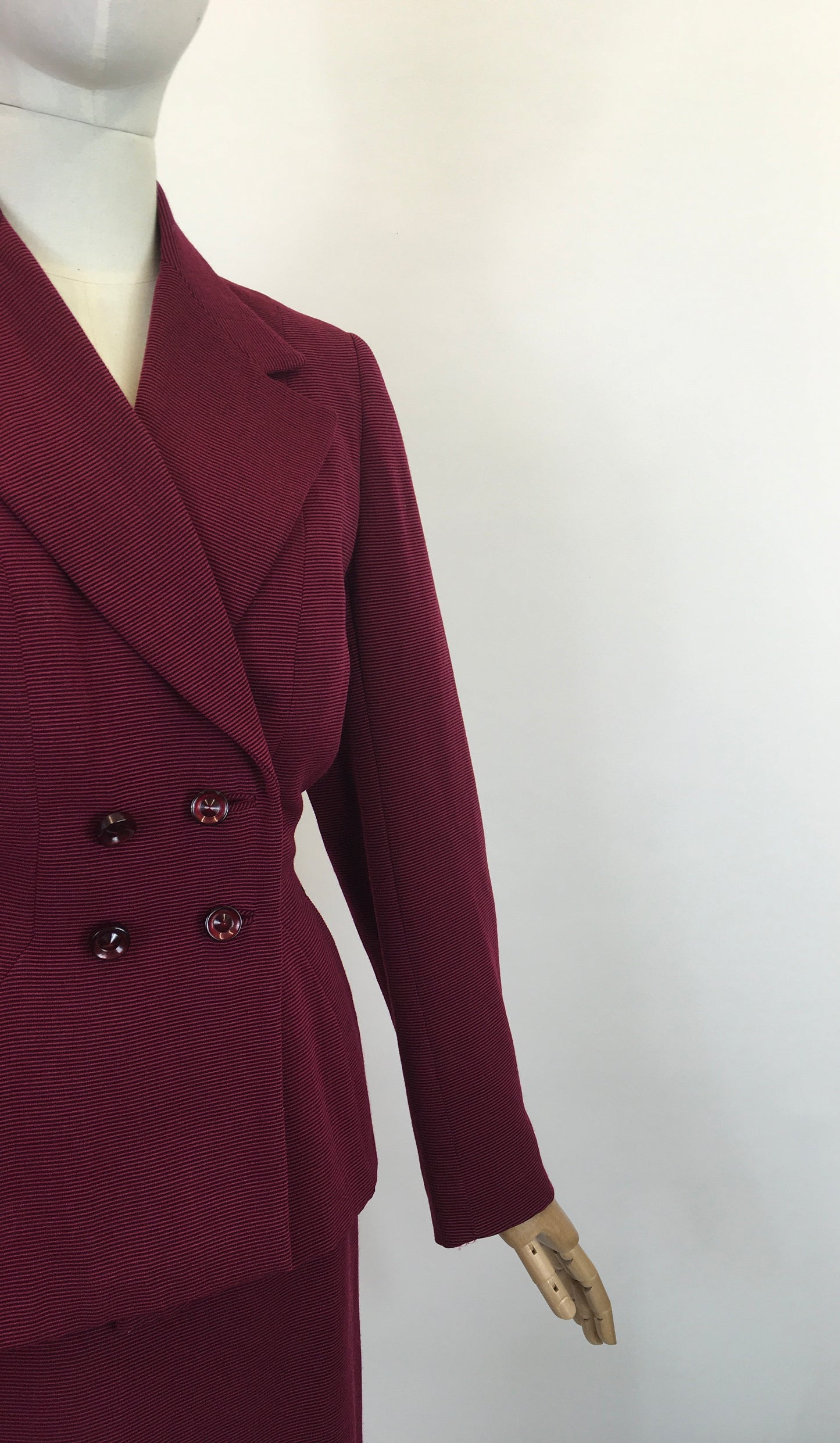 Original 1940's Darling 2pc Suit - In A Deep Berry Wine