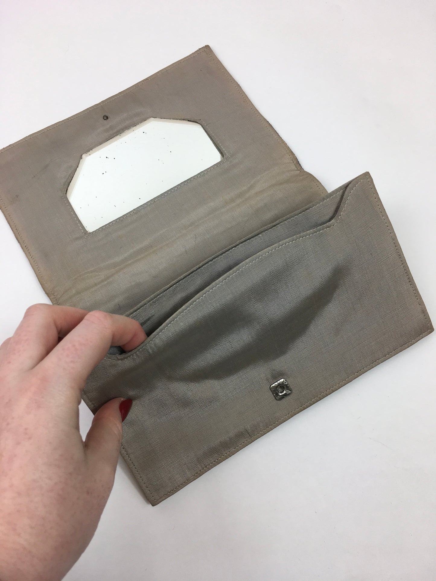 Original 1930's SENSATIONAL Art Deco Clutch Bag - In Embroidered Floral