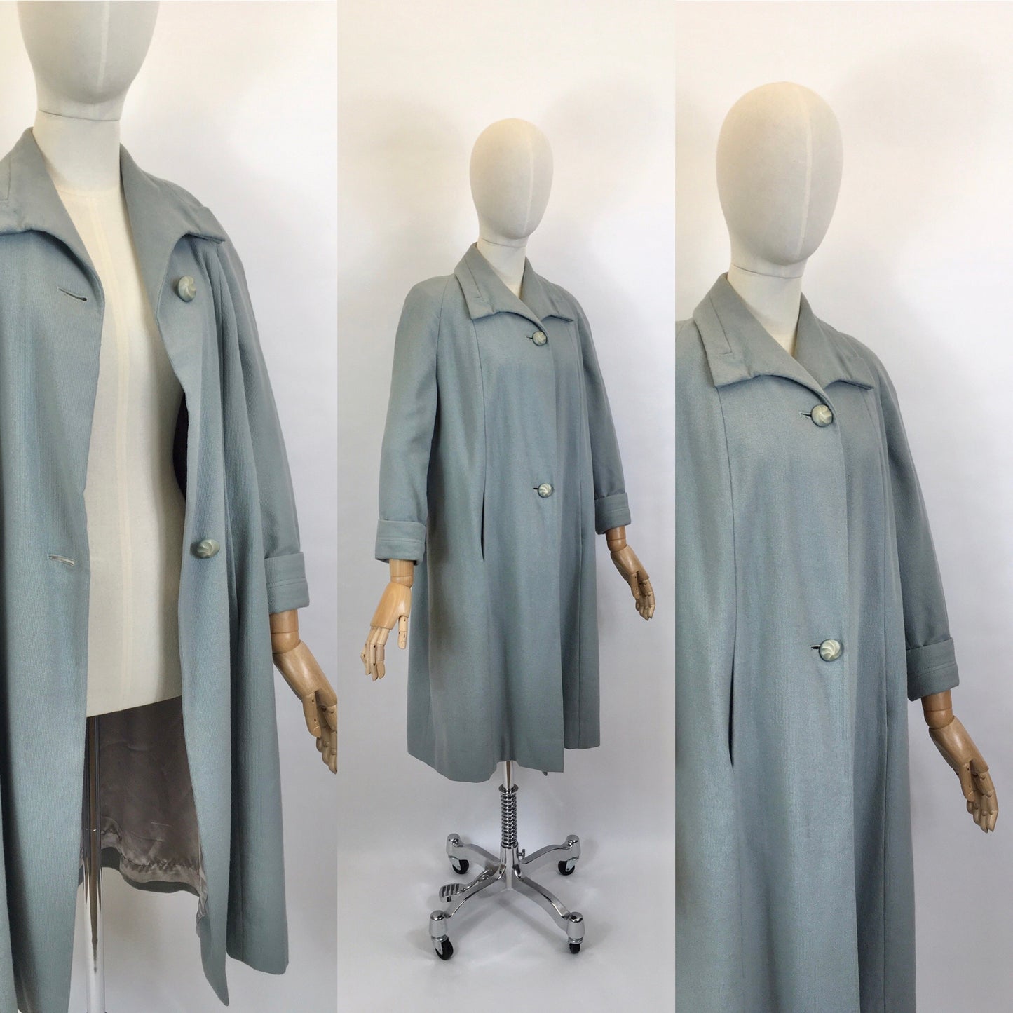 Original 1950’s Darling Pale Blue Swing Coat - With A Classic Easy to Wear 50’s Silhouette