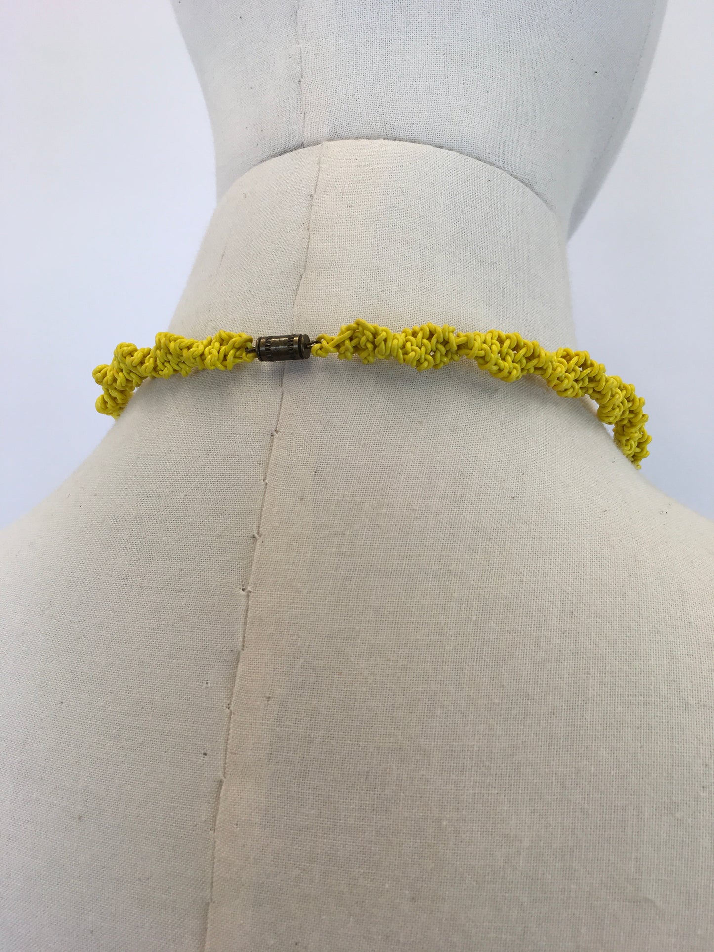 Original 1940’s Scoobie Necklace From Telephone Cord - In Sunshine Yellow