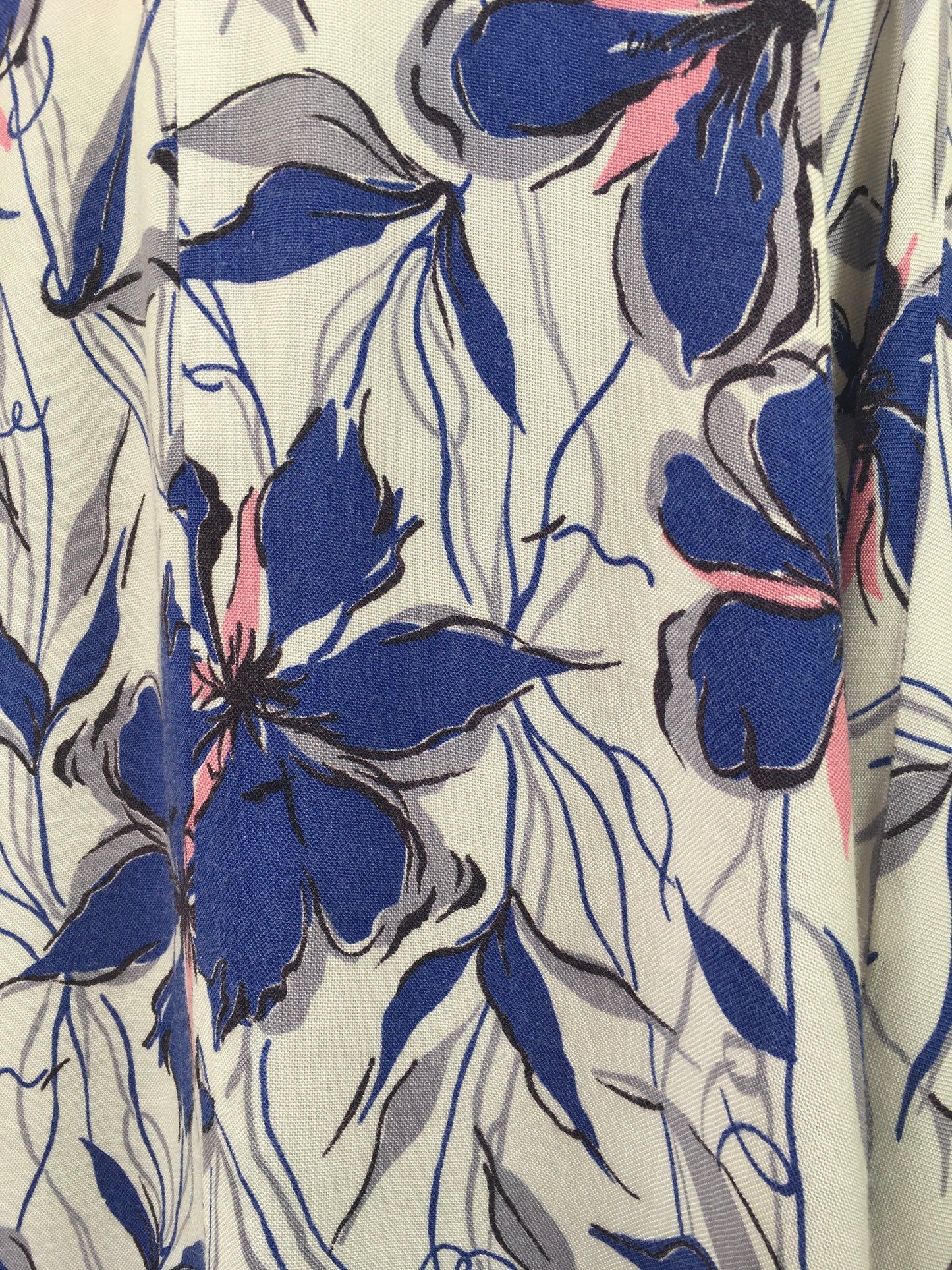 Original 1940's Darling Moygashol Linen Day Dress - In Navy, Off White, Blush & Grey