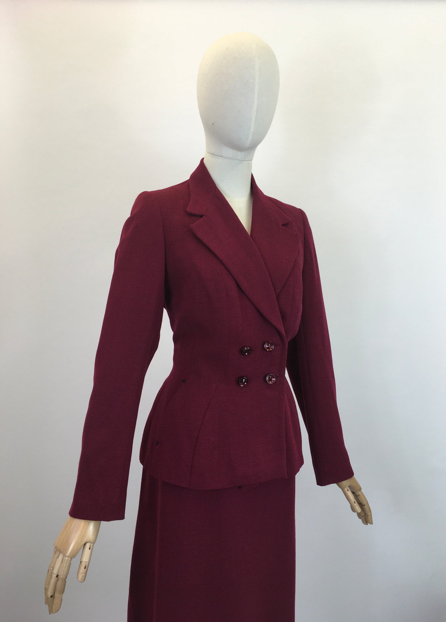 Original 1940's Darling 2pc Suit - In A Deep Berry Wine