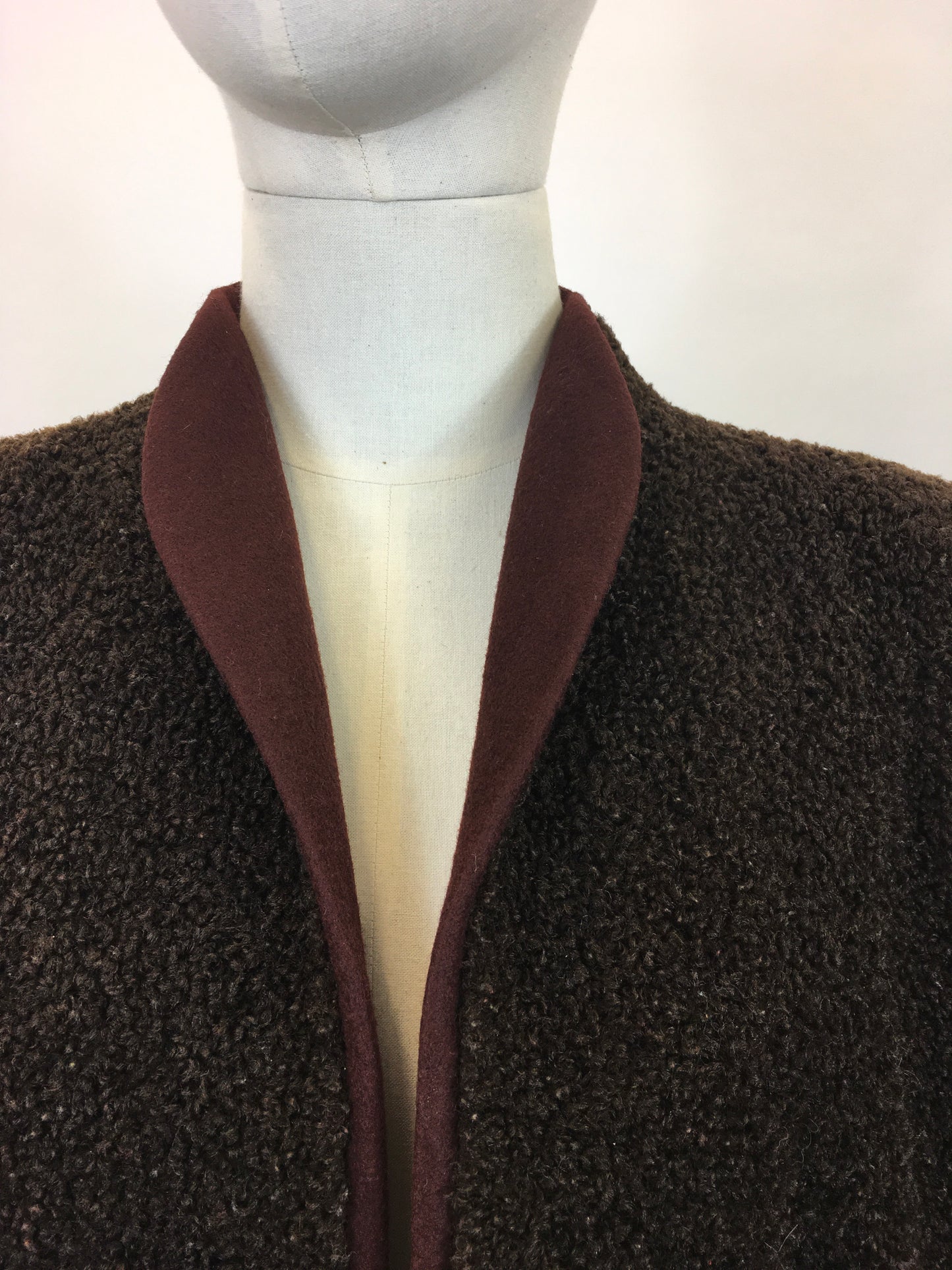 Original 1940's Sublime Edge to Edge Coat in Chocolate Brown - By ' Motoluxe - The Cosiest of Coats'