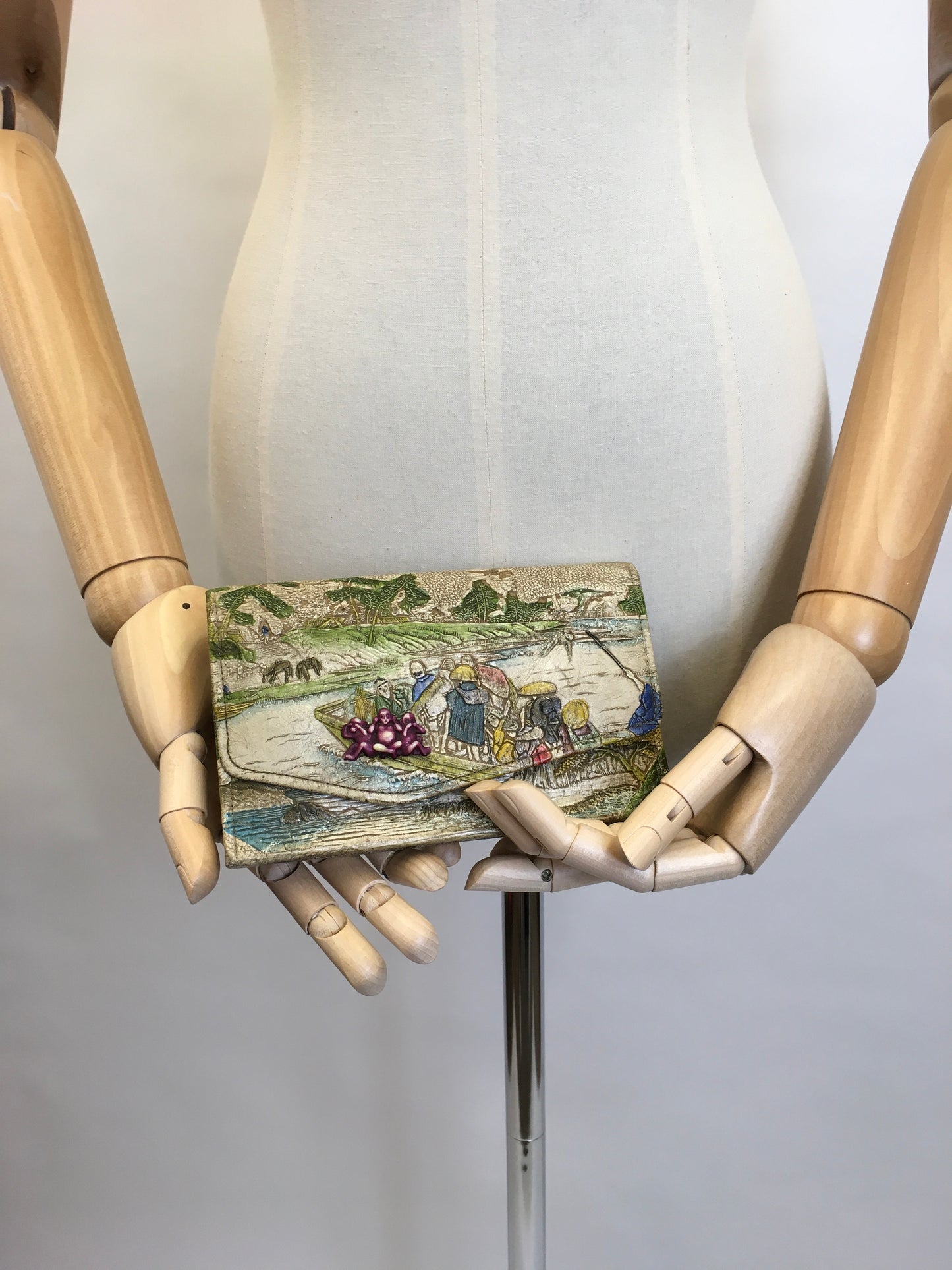 Original late 1930’s early 1940’s Tourist Bag - Beautiful Detail & Colourings