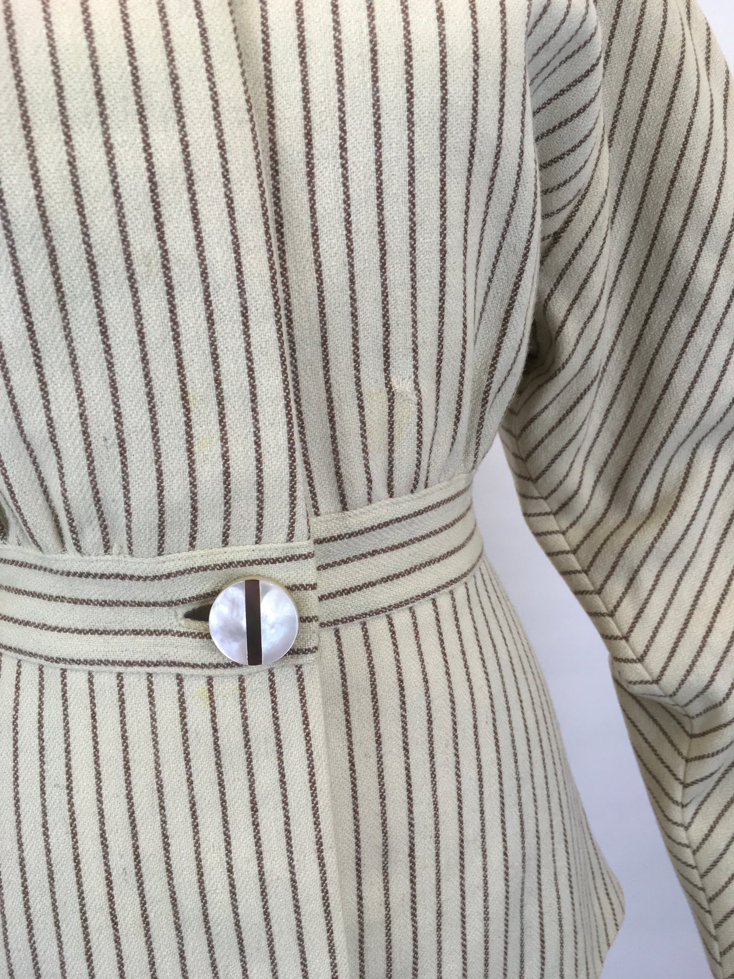 Original 1940’s Cream and Brown Striped Jacket - A ‘ Original Richi’s Hollywood ‘ Label