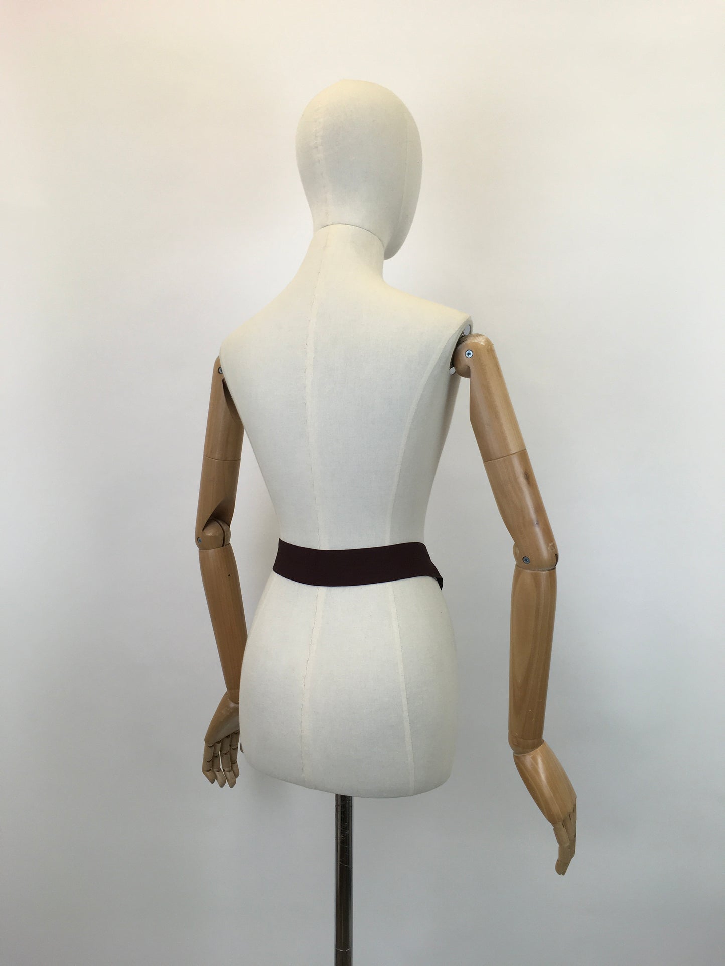 Original 1930’s Brown Crepe Belt - With Deco Glass Buckle Clasp