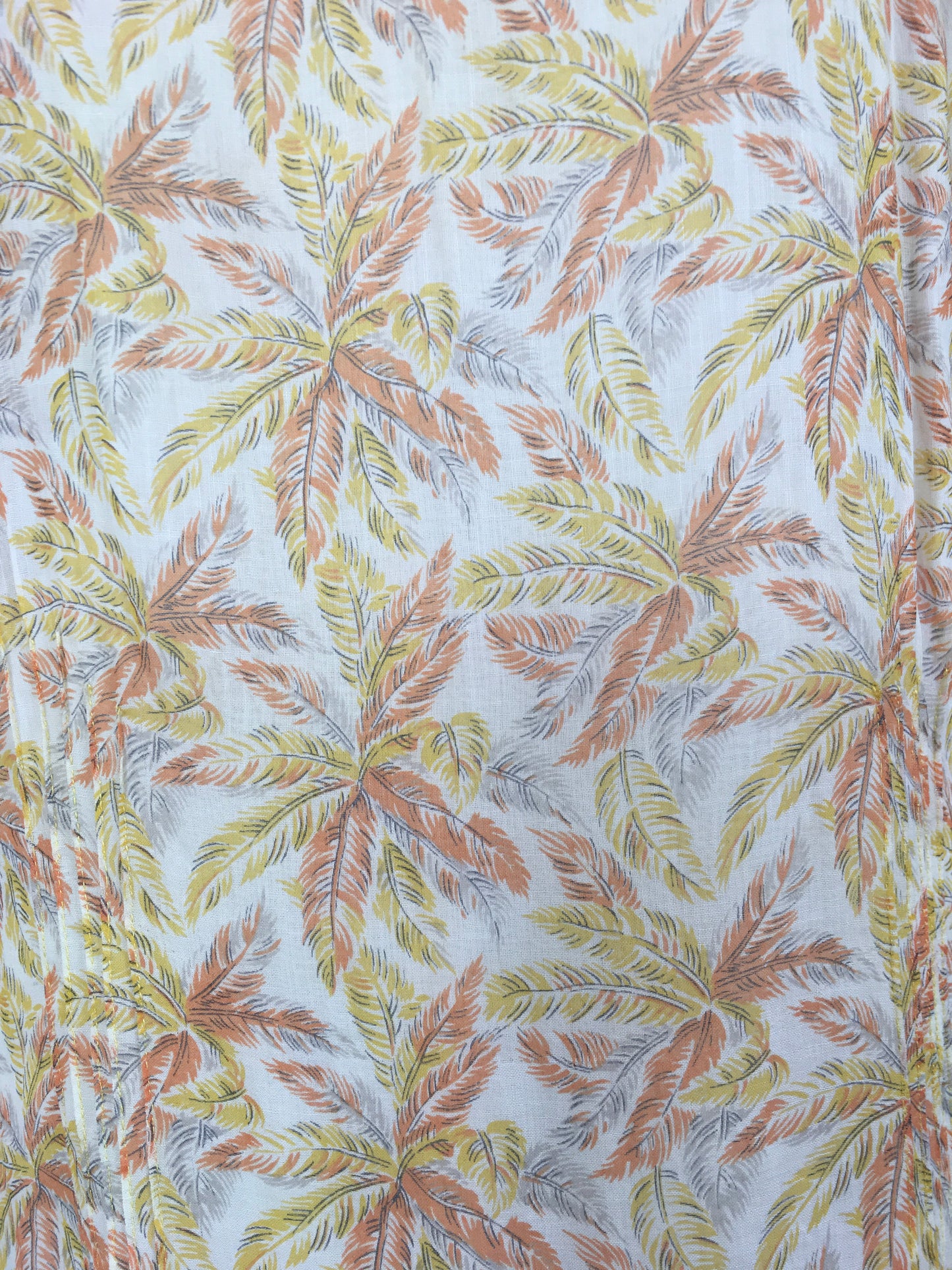 Original 1920’s FABULOUS Cotton Lawn Dress - Flora and Fauna in Buttery Yellows,Soft Oranges and Powdered Greys