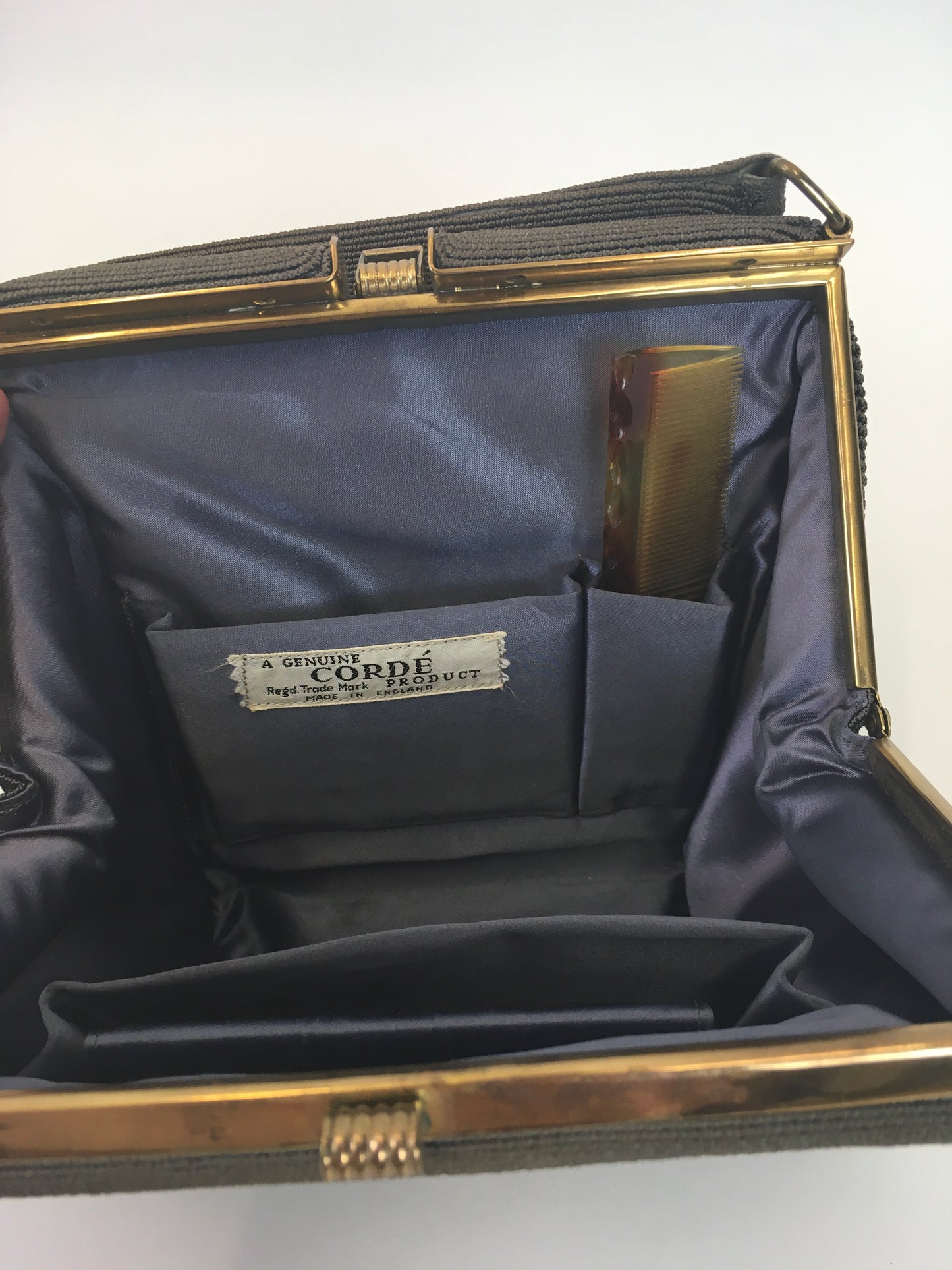 Original 1940s ‘ Corde’ Bag, Made in England - In a Lovely Grey Toned Brown