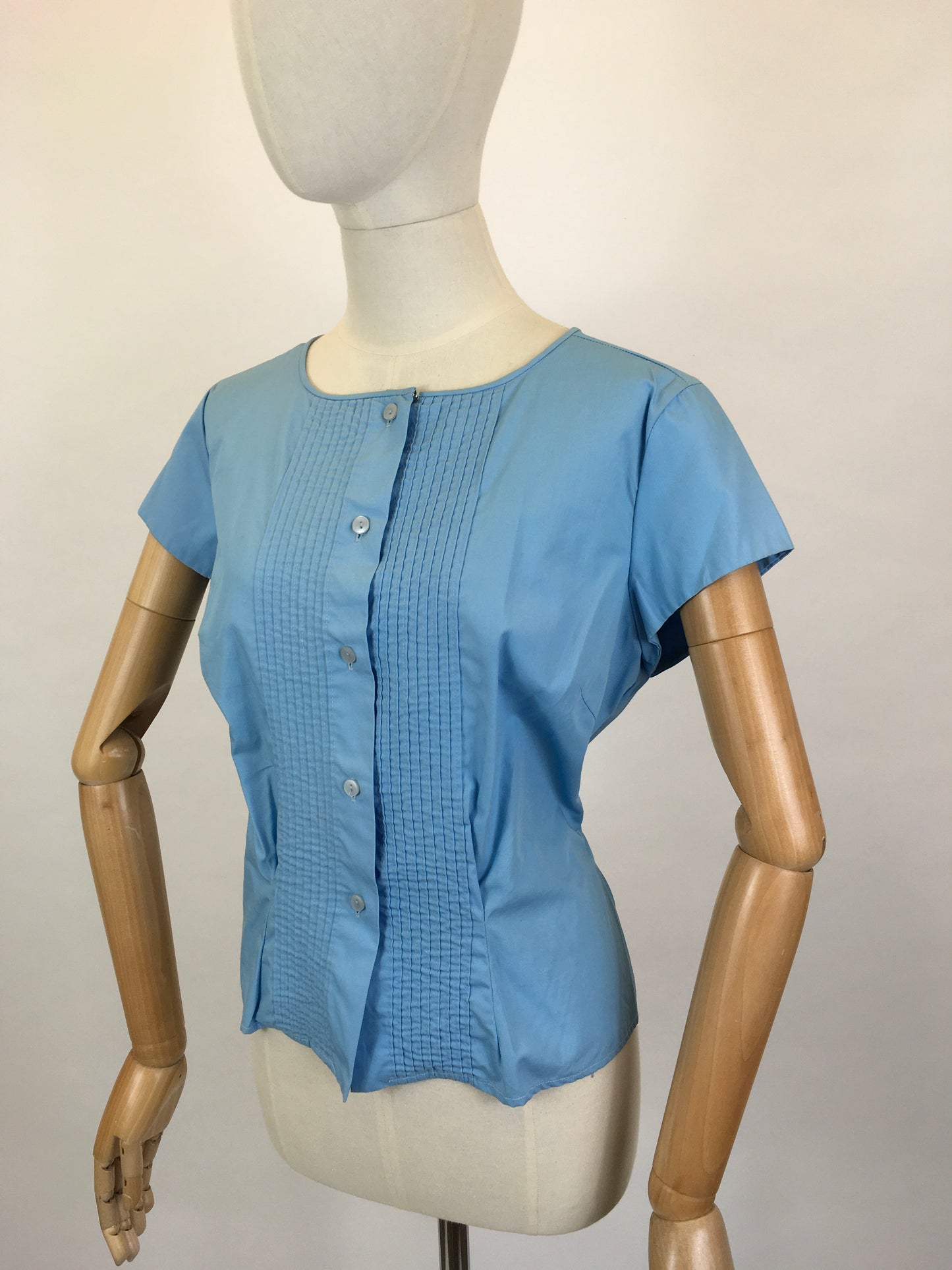 Original 1950’s Blue Cotton Blouse - By ‘ St. Michael’