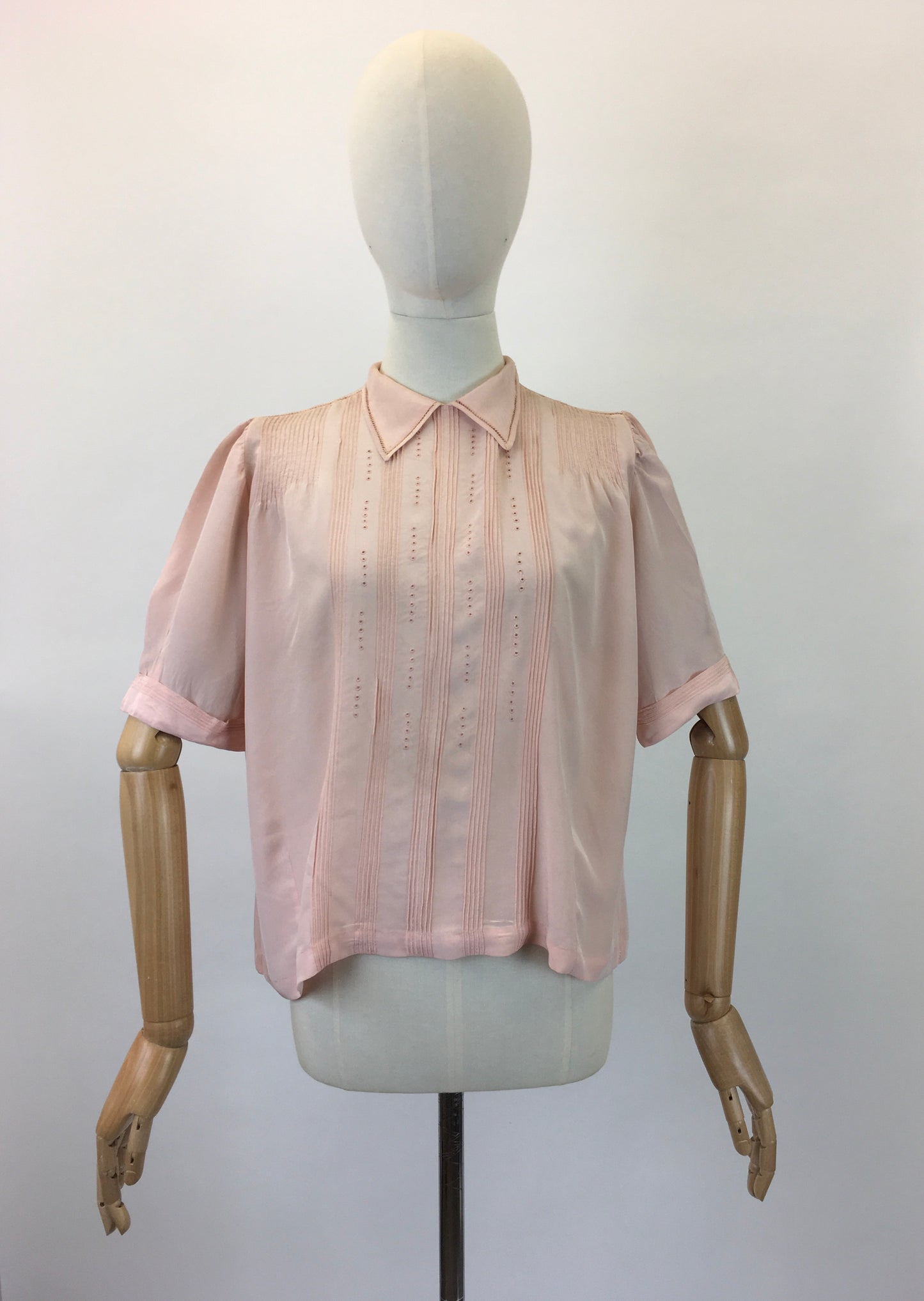 Original 1940's Darling Silk Blouse - In A Powdered Pink