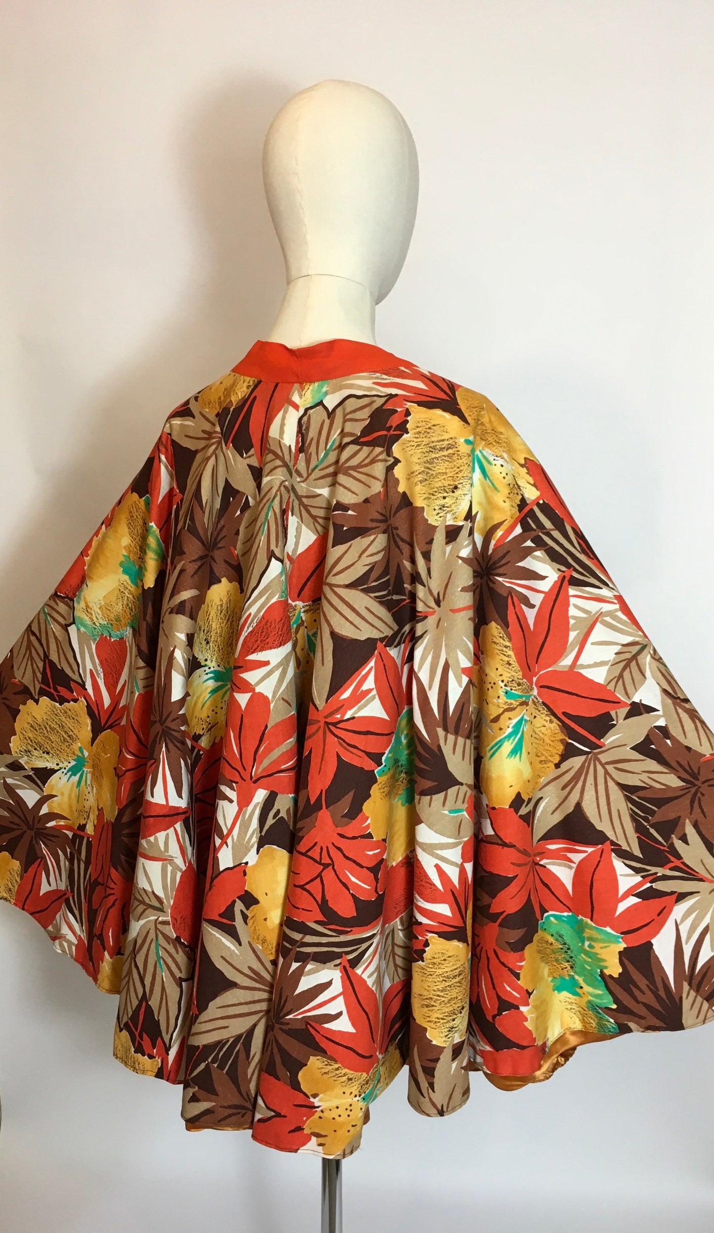 Original 1930s Floral Cape In Amazing Art Deco Colour Pallet - Festival of Vintage Fashion Show Exclusive