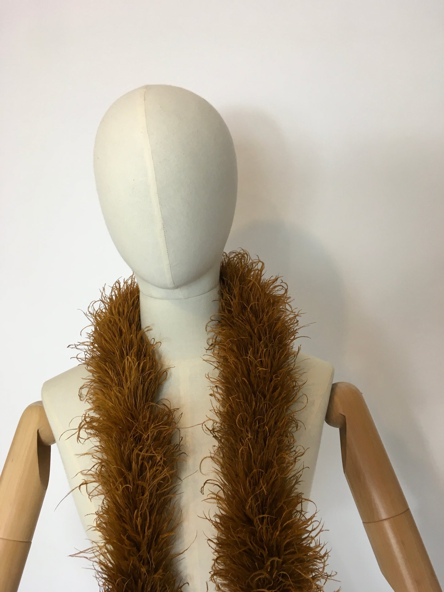 Original early 1930’s Ostrich Feather Boa in the richest golden auburn - A Festival Of Vintage Fashion Show Exclusive