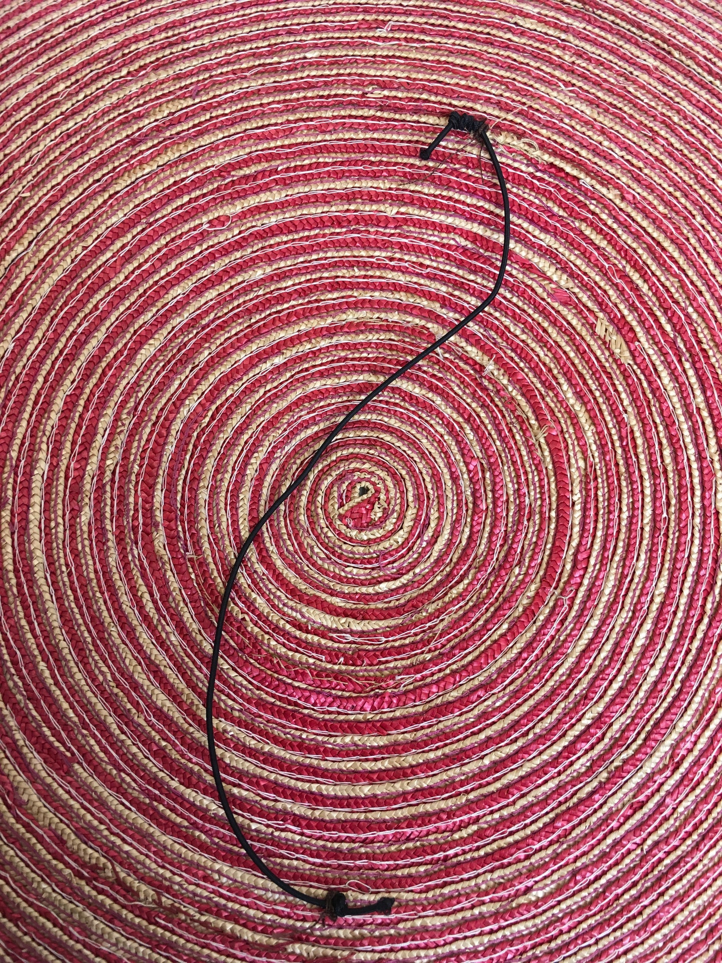 Original 1940’s Wide Straw Sun Hat - In A Beautiful Red & Natural Straw
