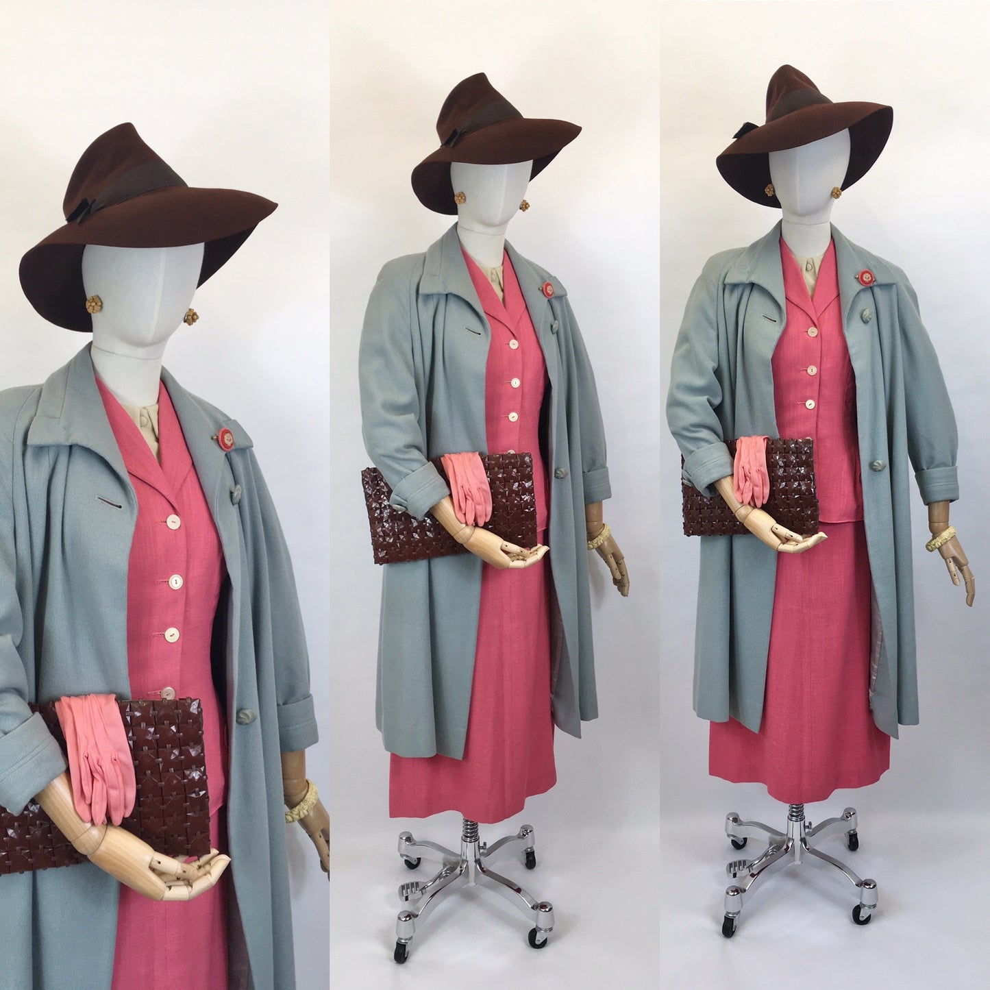 Original 1940’s Fabulous Bubblegum Pink 2pc Suit - In A Gorgeous Linen Fabric