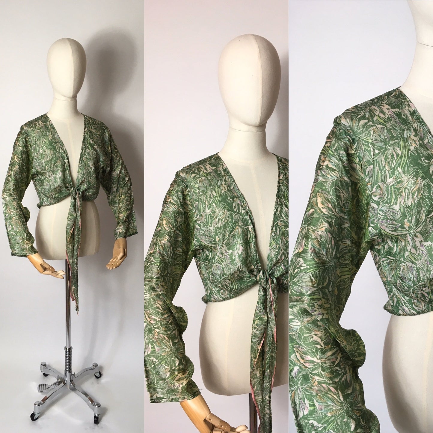 Original 1930’s Floral Silk Wrap / Bolero - In a beautiful Angelic Colour Pallet