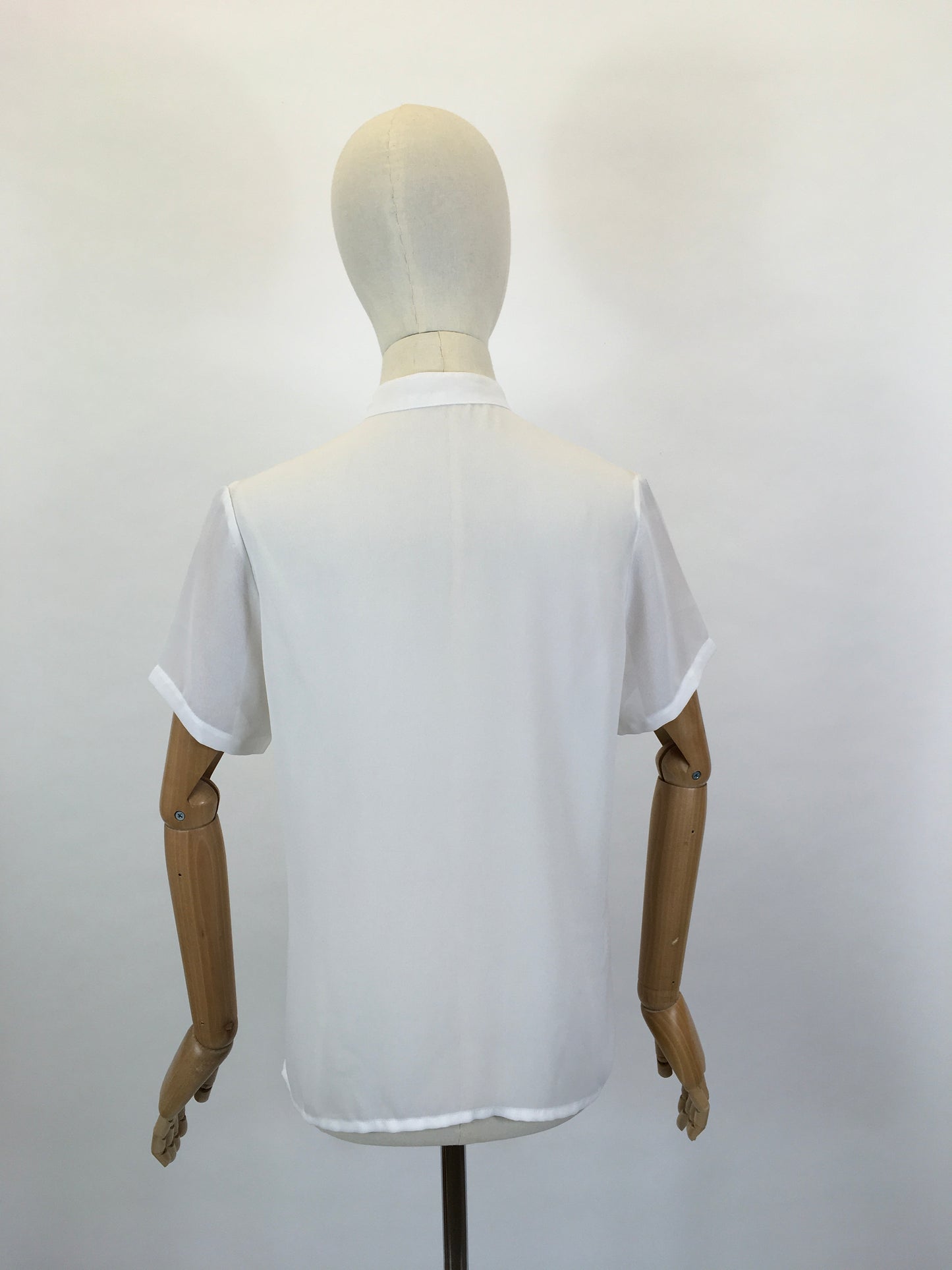 Original 1950’s Darling Sheer Rayon Blouse in White - Pintuck and Lace Detailing