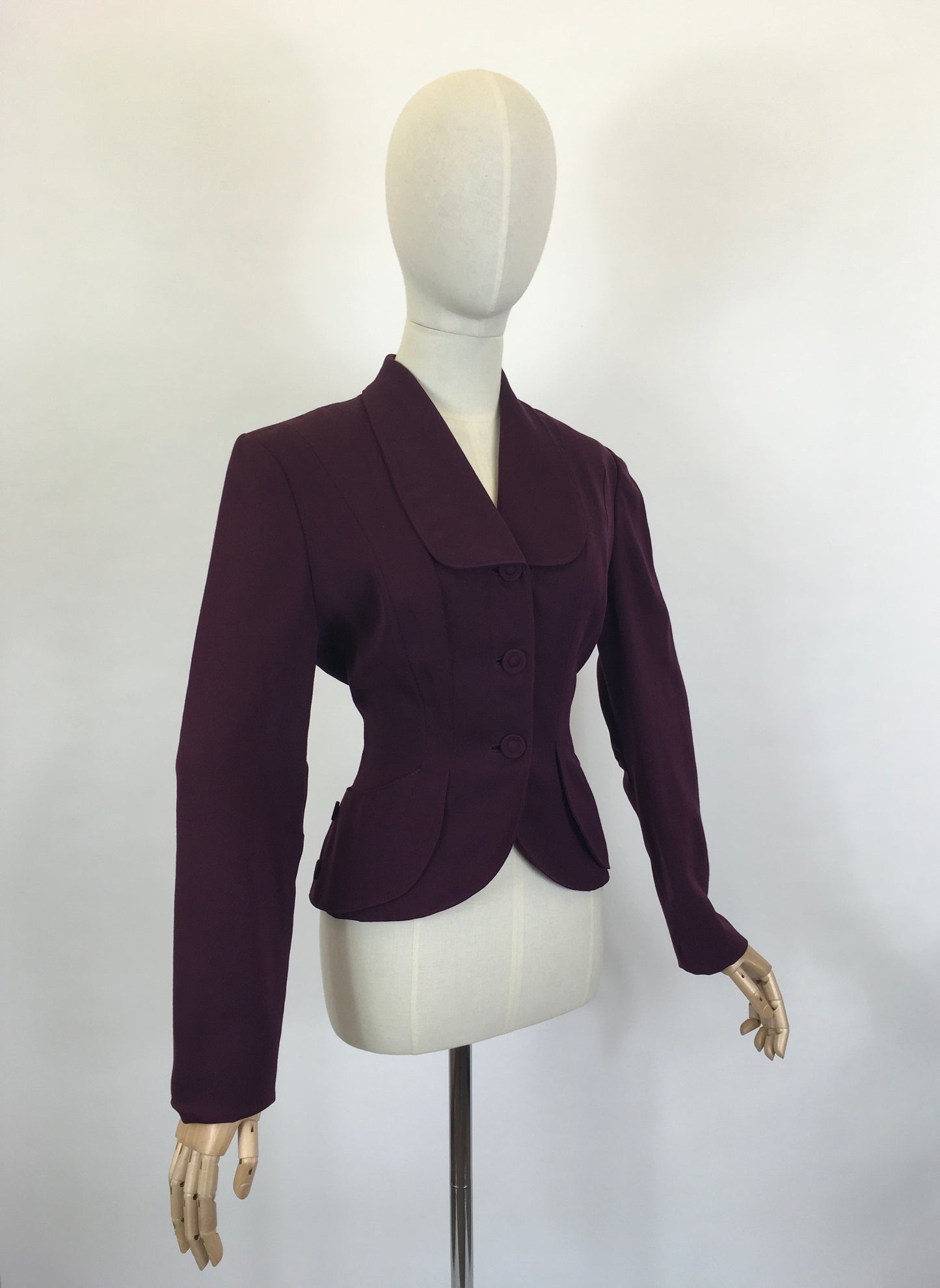 Original 1940’s Stunning Fitted Jacket - In A Divine Deep Plum Colour way