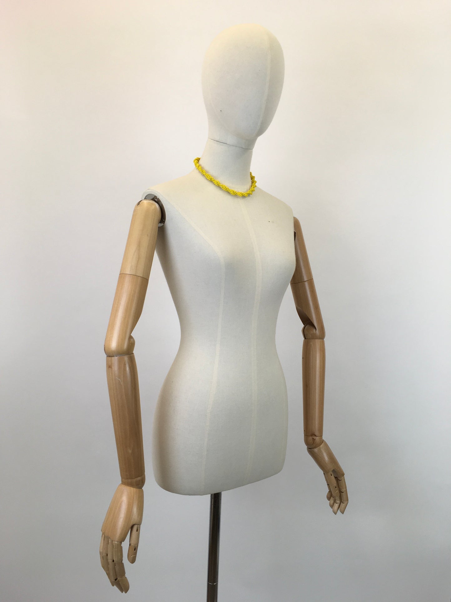 Original 1940’s Scoobie Necklace From Telephone Cord - In Sunshine Yellow