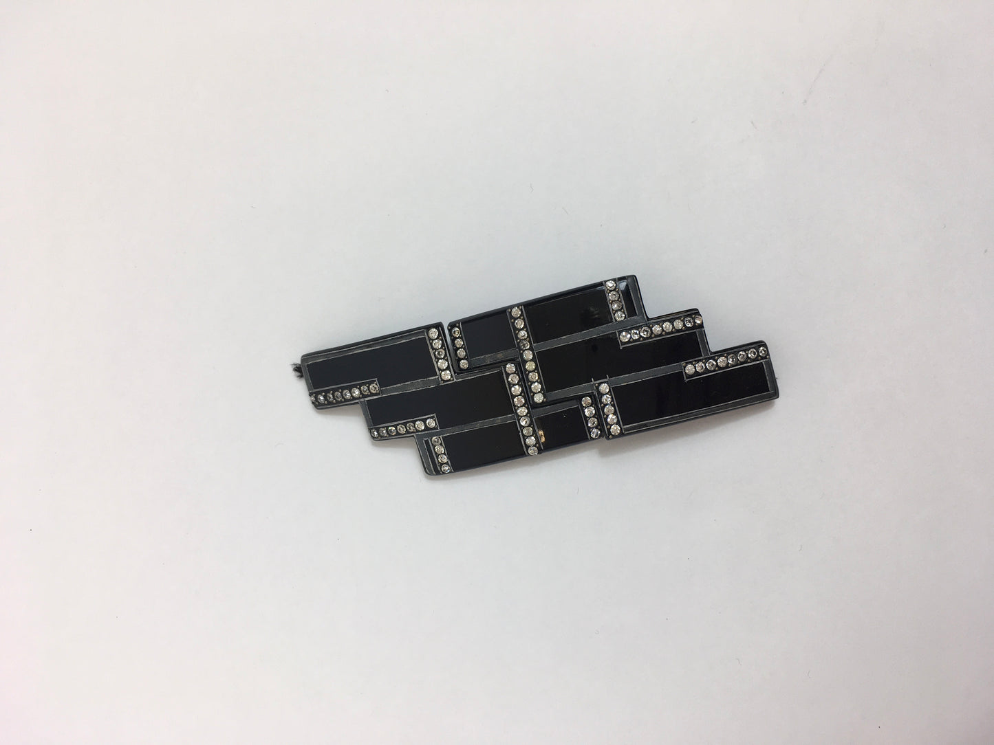 Original 1920's / 1930's Large Art Deco Buckle - With Stunning Deco Lines and Paste Details