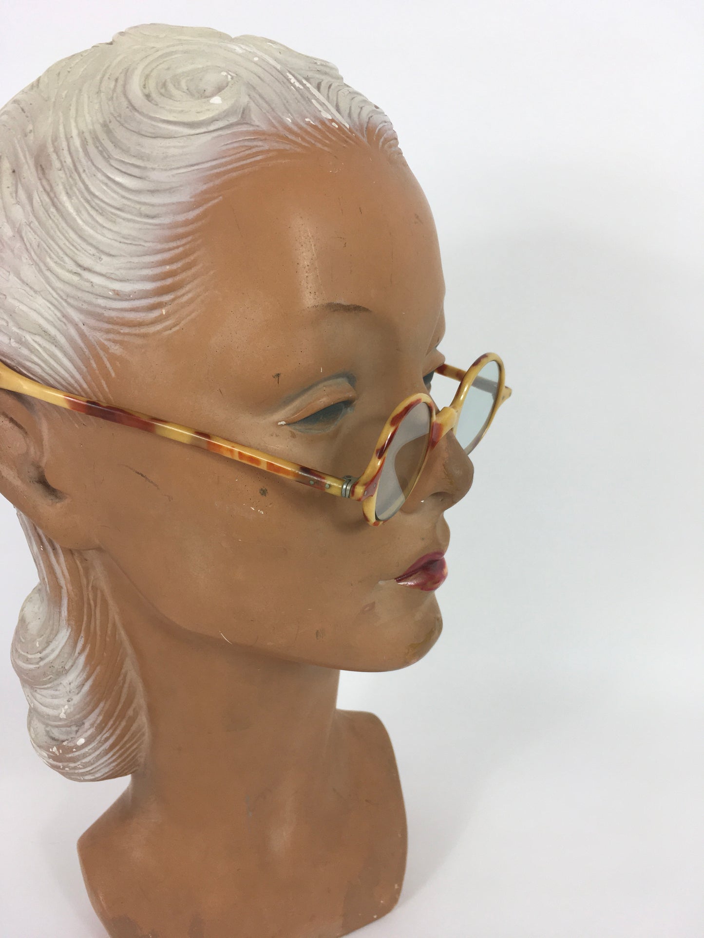 Original 1930s Sunglasses - In a Lovely Cream and Brown 2 Tone in a Small Classic Frame