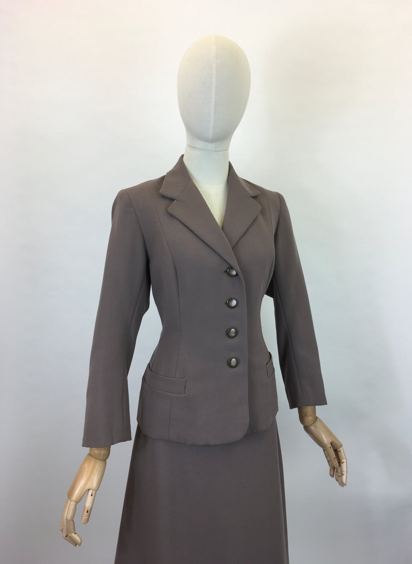 Original 1950’s Beautiful 2 pc Suit - In A Muted Mink Colour