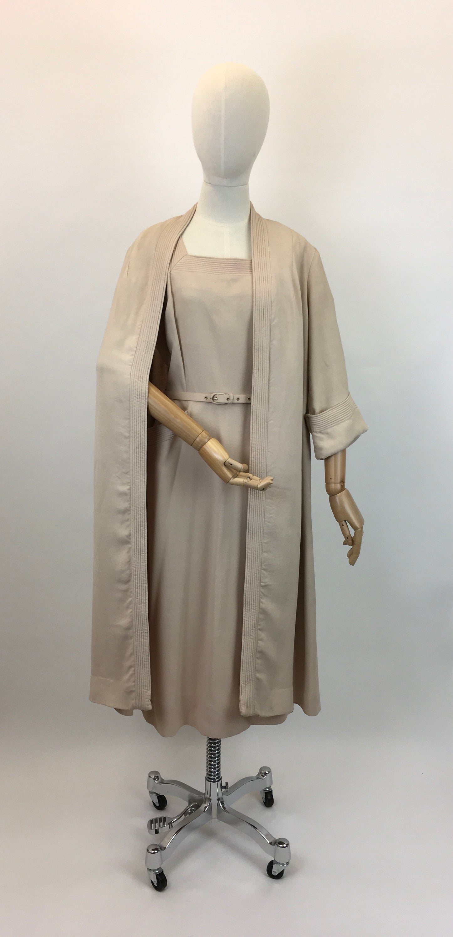 Original 1950’s Stunning ‘ Peggy Page’ Dress and Coat set - In Soft Sand Moygoshal Linen