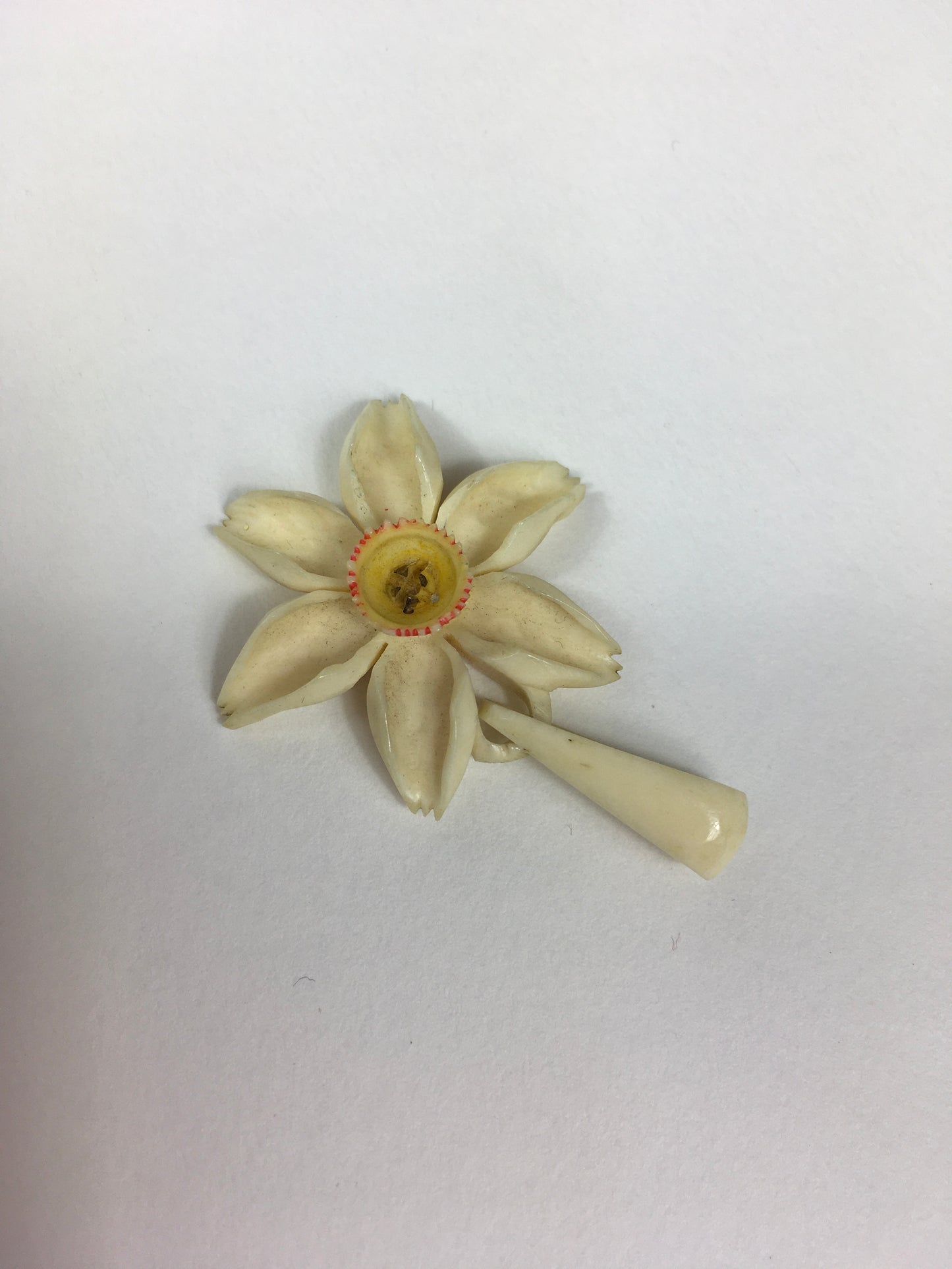 Original 1940’s Celluloid Edelweiss Droplet - A Beautiful Piece To Add To A Chain