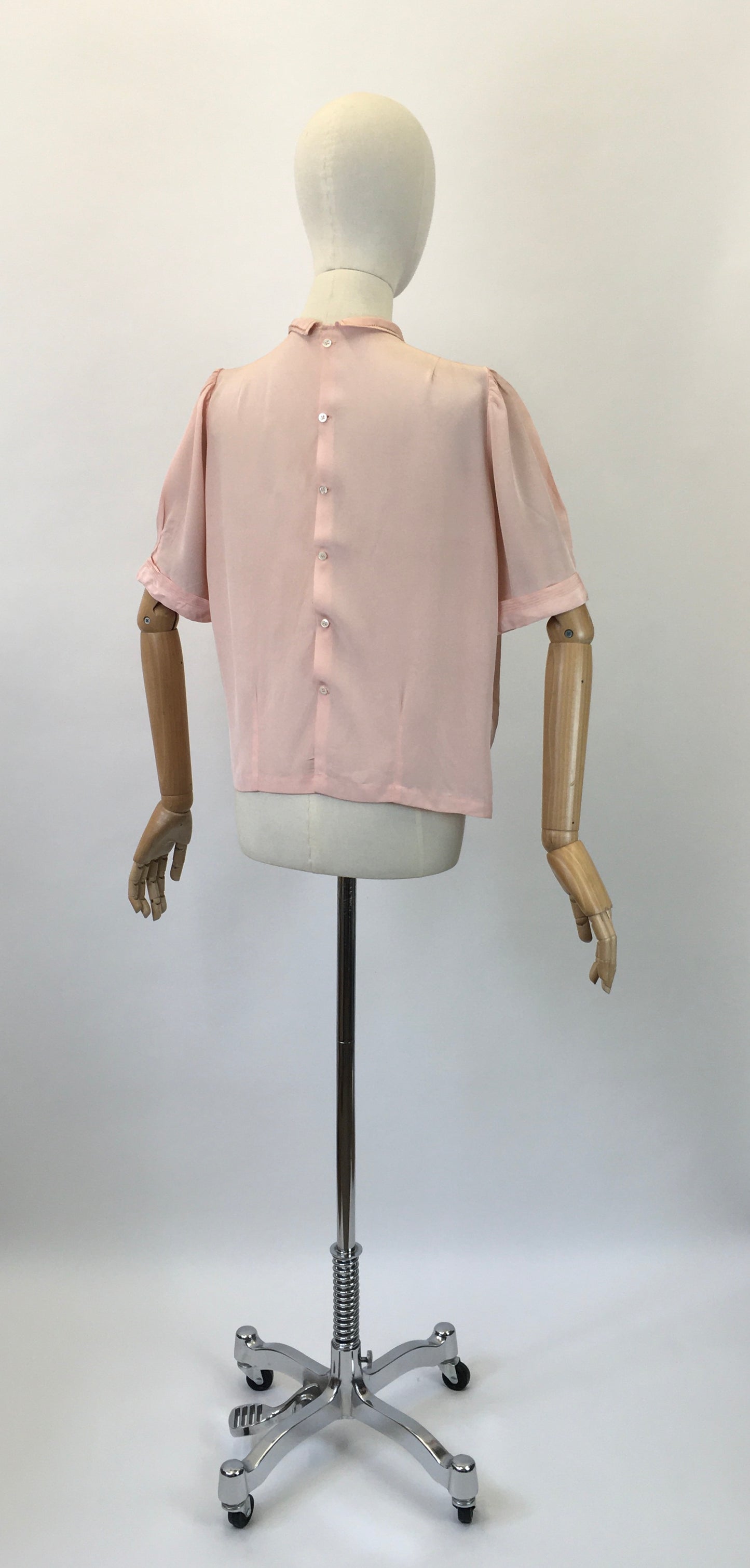 Original 1940's Darling Silk Blouse - In A Powdered Pink
