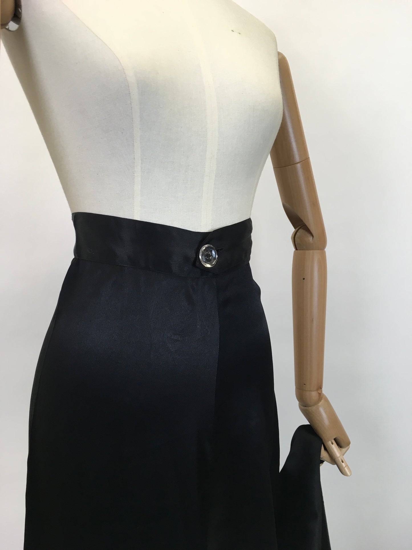 Original Sensational 1930's Palazzo Pants - In An Inky Black Rayon Silk