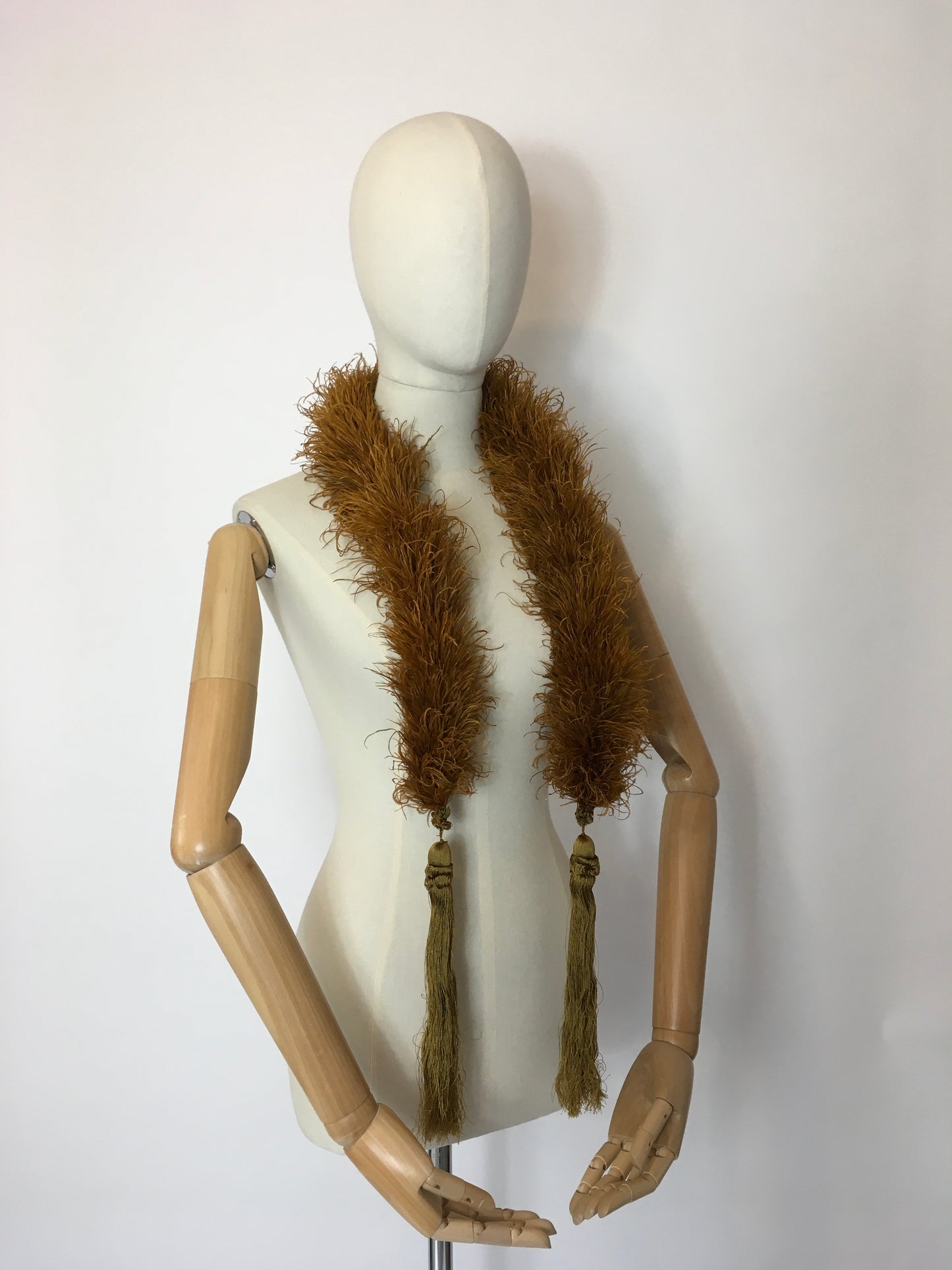 Original early 1930’s Ostrich Feather Boa in the richest golden auburn - A Festival Of Vintage Fashion Show Exclusive