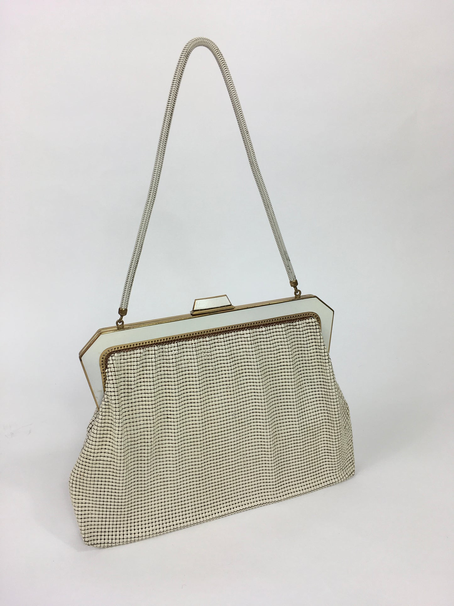 Original Late 1950s Early 1960’s Chain Bag - In a Fabulous Bright White with Lots of Movement