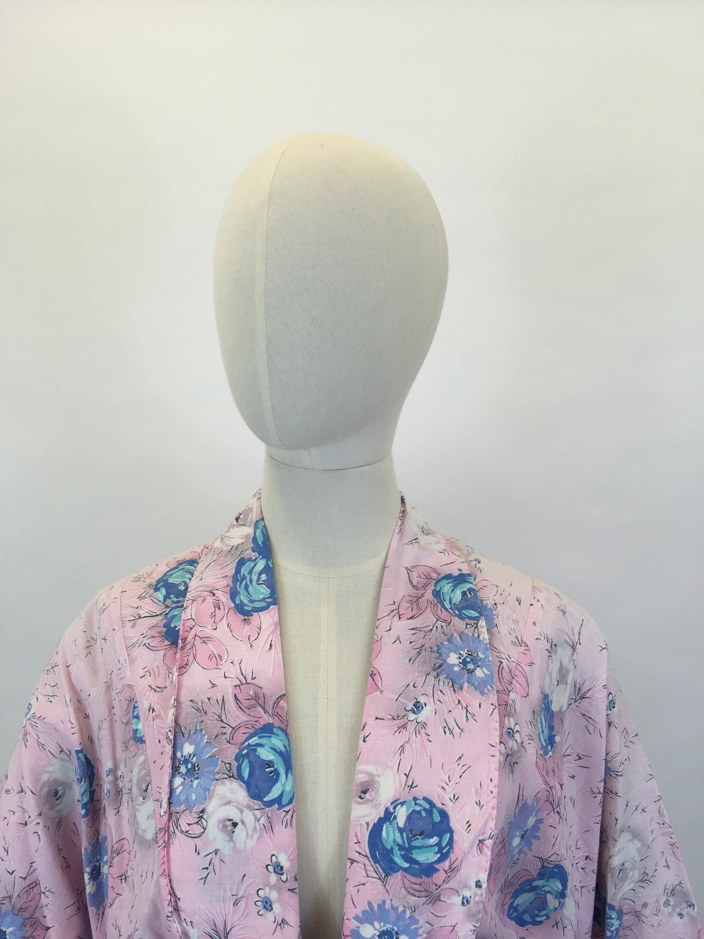 Original 1950’s Floral Cotton Dressing Gown - As is Condition