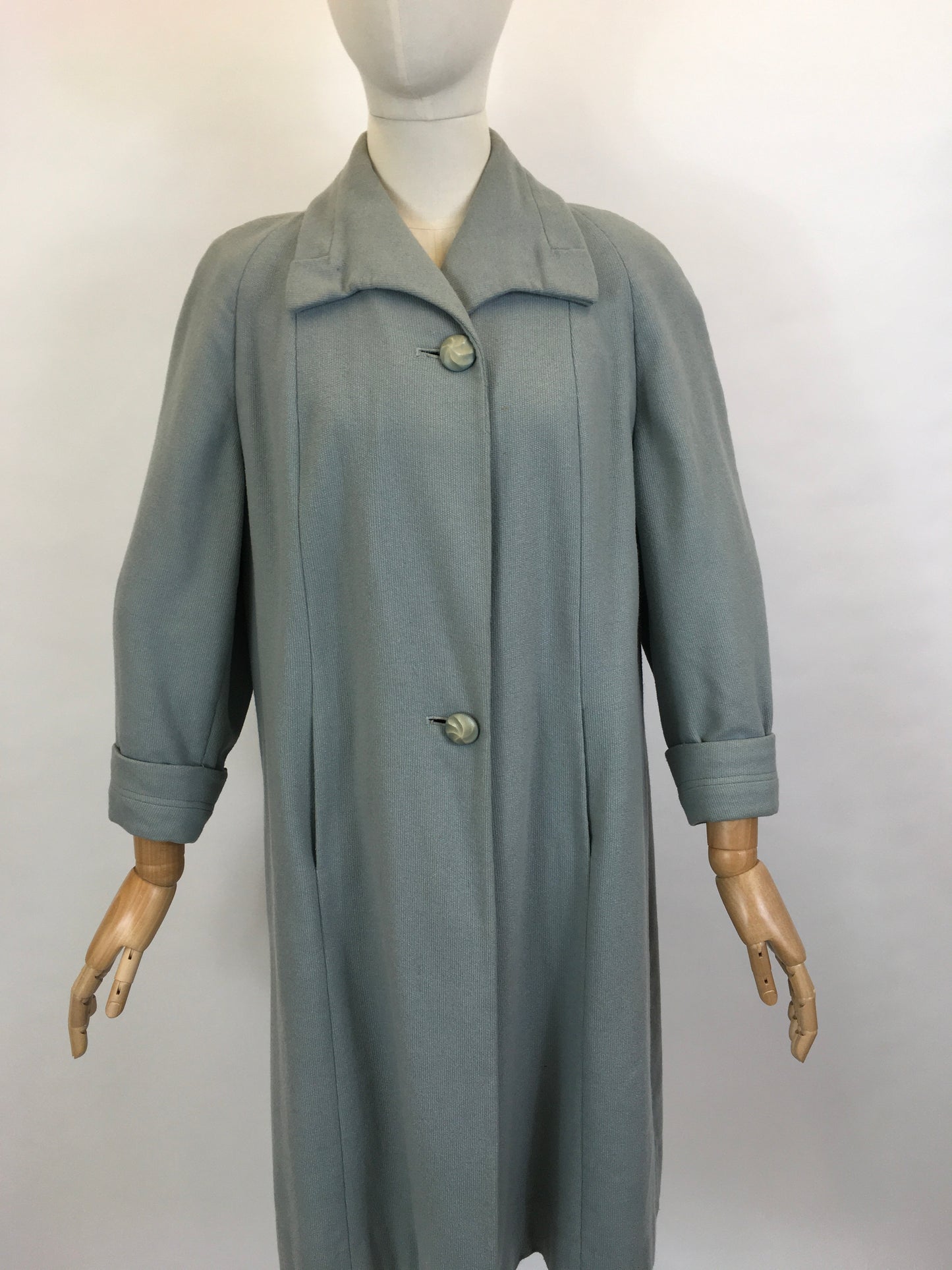 Original 1950’s Darling Pale Blue Swing Coat - With A Classic Easy to Wear 50’s Silhouette