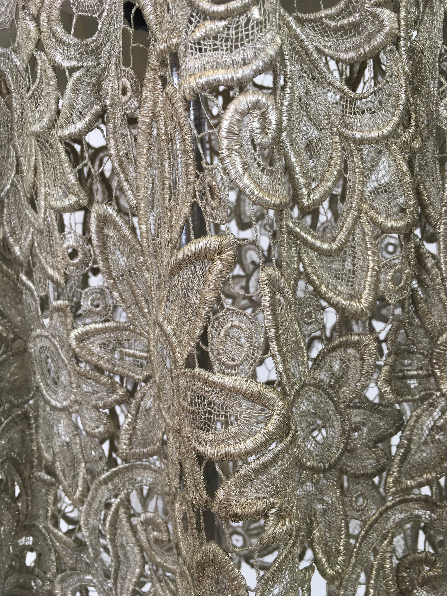 Original 1920's Sensational Gold Lame Dress with Fretwork Floral - Worn in 1926 For The Original Owners Wedding