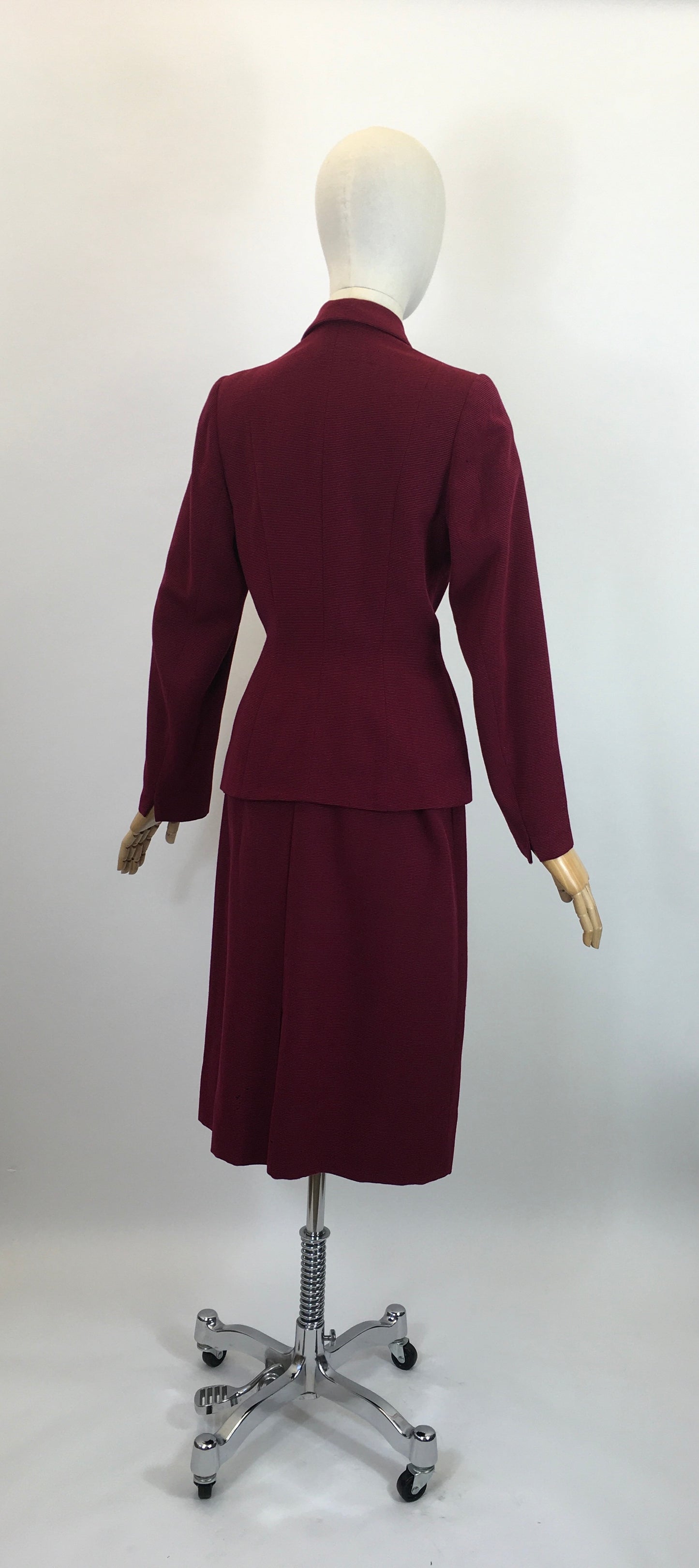 Original 1940's Darling 2pc Suit - In A Deep Berry Wine