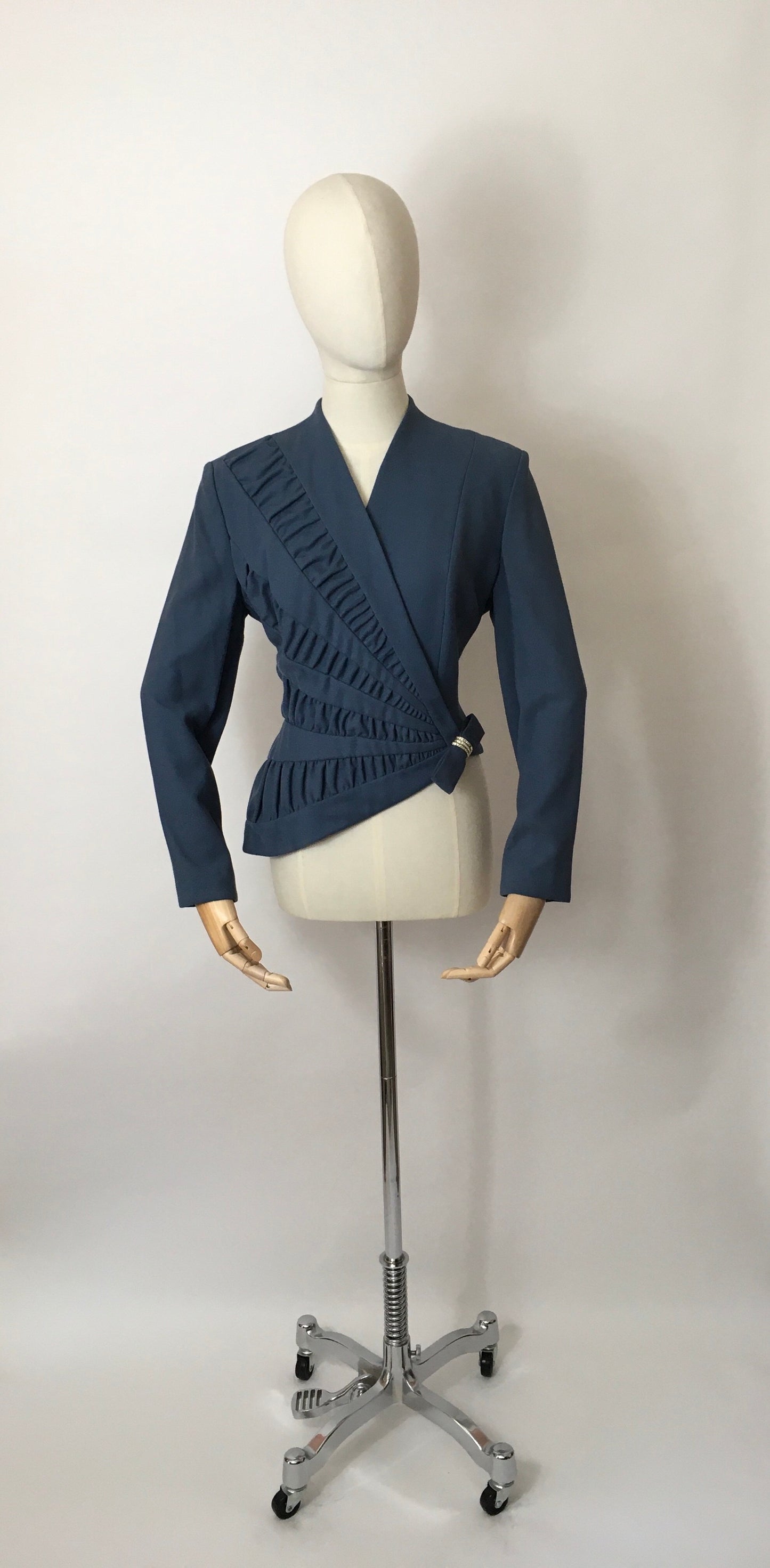 Original 1940’s ‘ Lilli Ann’ Asymmetric Front Jacket - In a Lovely Airforce Blue