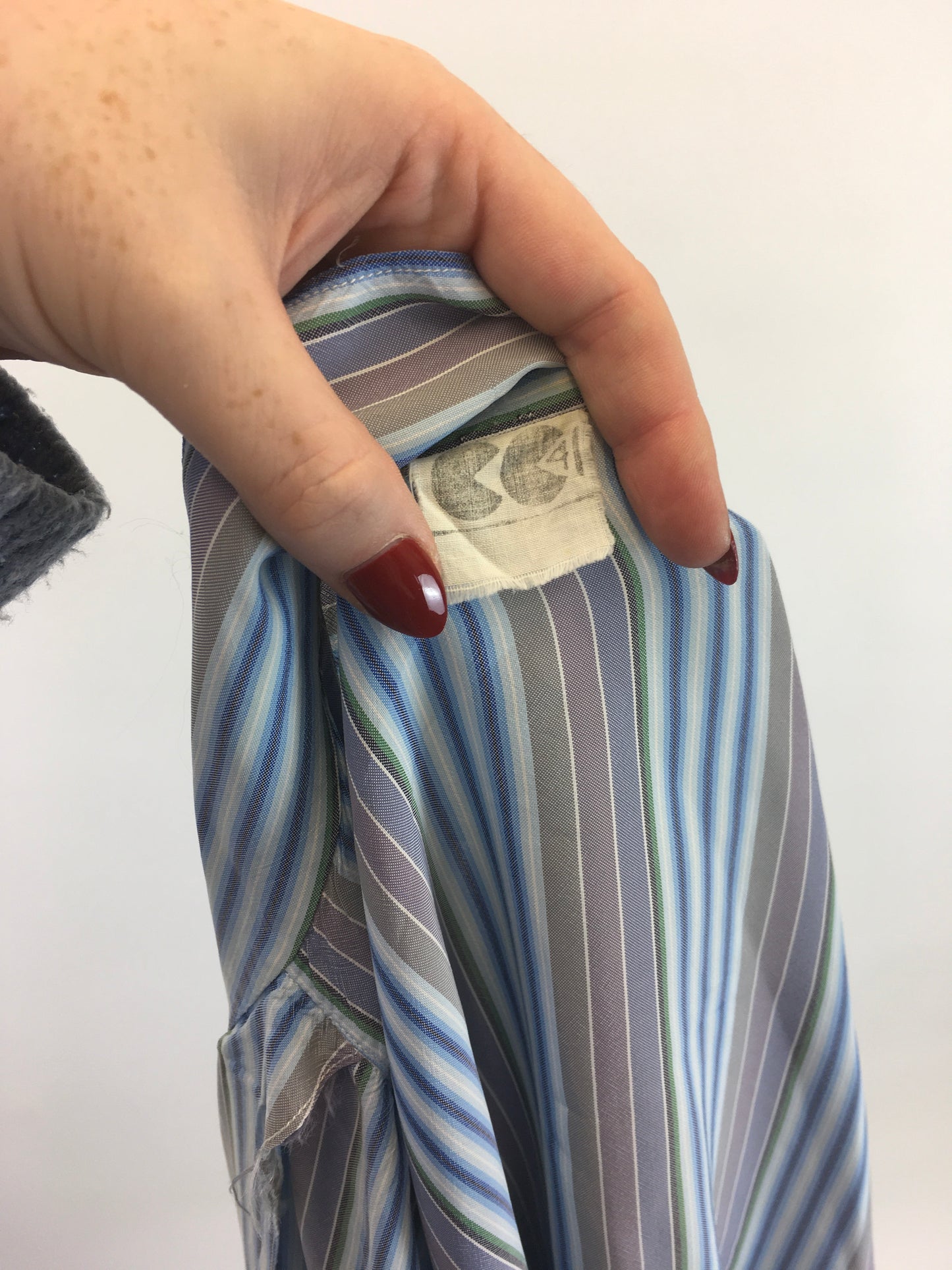 Original 1940’s CC41 Striped Blouse - In Blues, Mauves, Browns & Greens