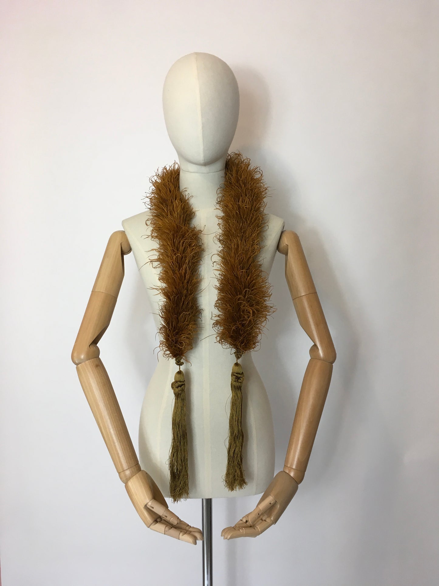 Original early 1930’s Ostrich Feather Boa in the richest golden auburn - A Festival Of Vintage Fashion Show Exclusive